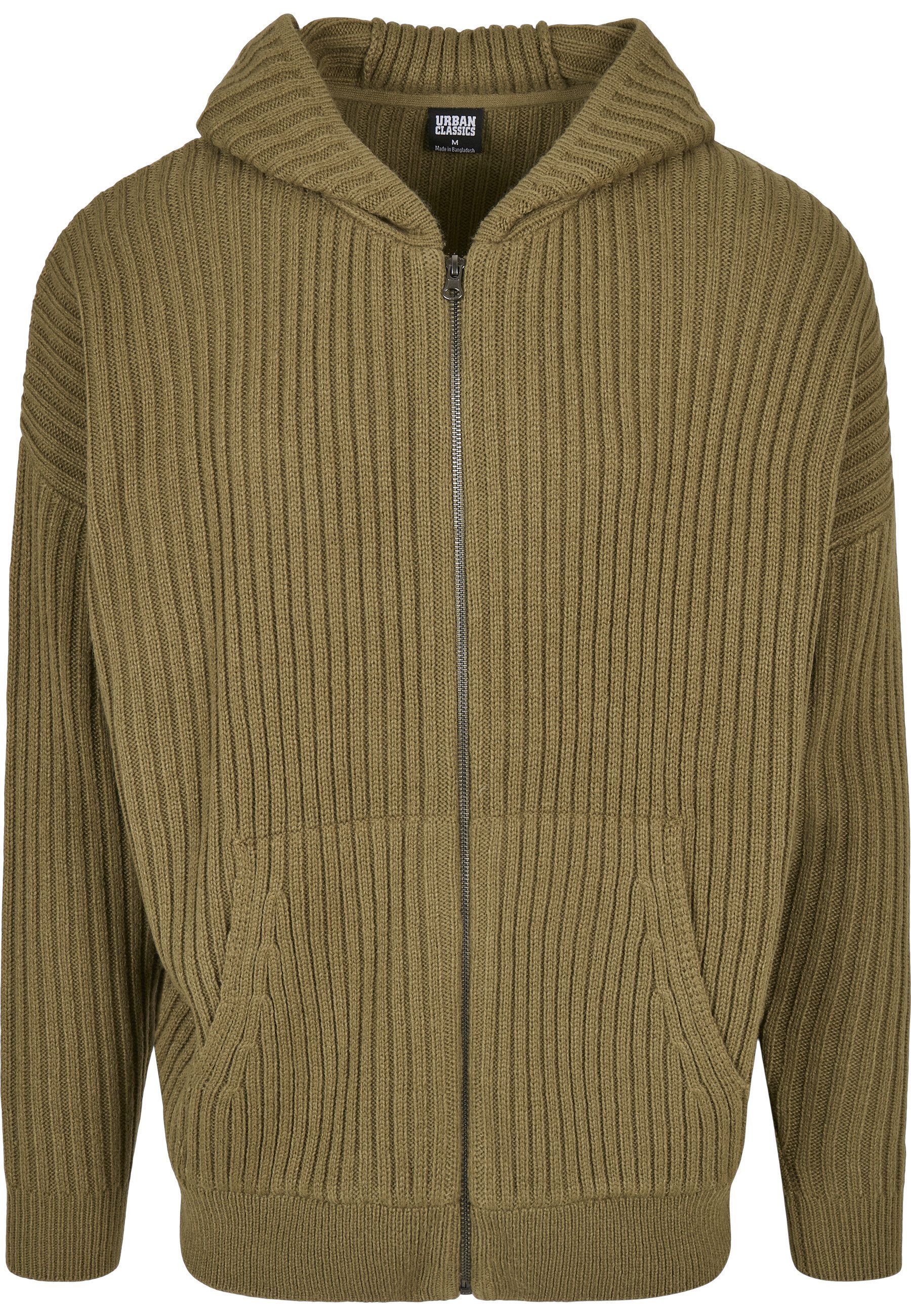 URBAN CLASSICS Rundhalspullover Urban Classics Herren Knitted Zip Hoody (1-tlg)