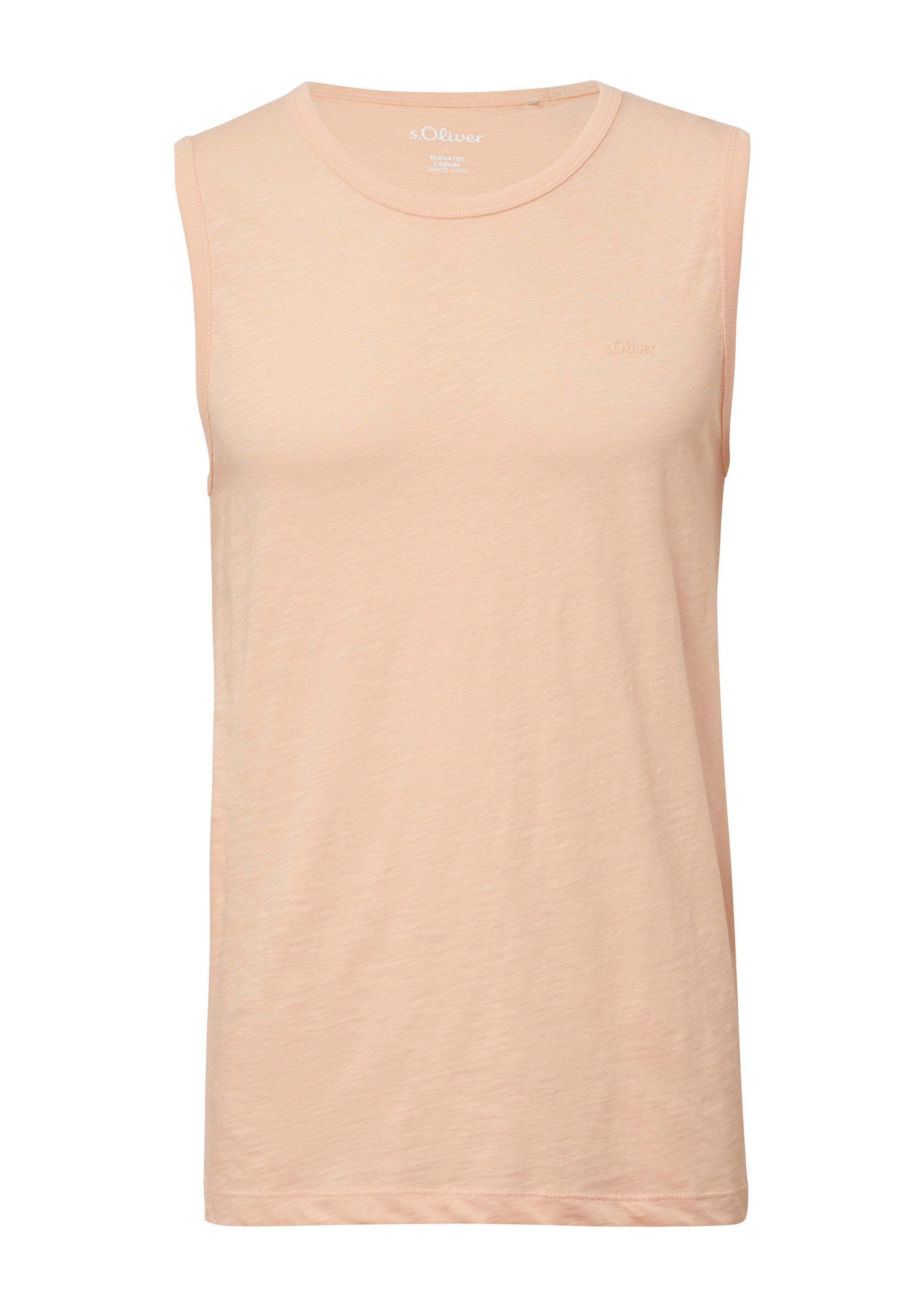 s.Oliver Muskelshirt T-Shirt Baumwoll-Tanktop mit Flammgarnstruktur günstig online kaufen