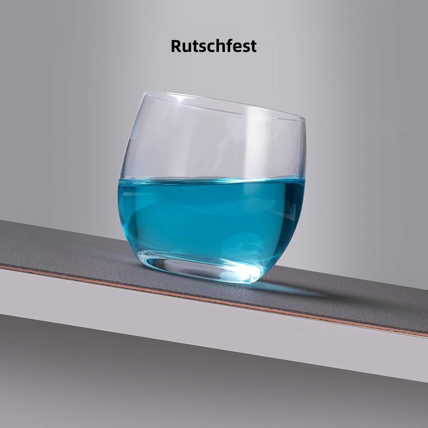 Rhein Beleuchtung Platzset Tischsets und Untersetzer aus Leder, doppelseitig(Graugelb, 4er-Set), (Set, 4-St., tischsets platzsets abwaschbar, tischset leder, ti – Bild 4 von 5