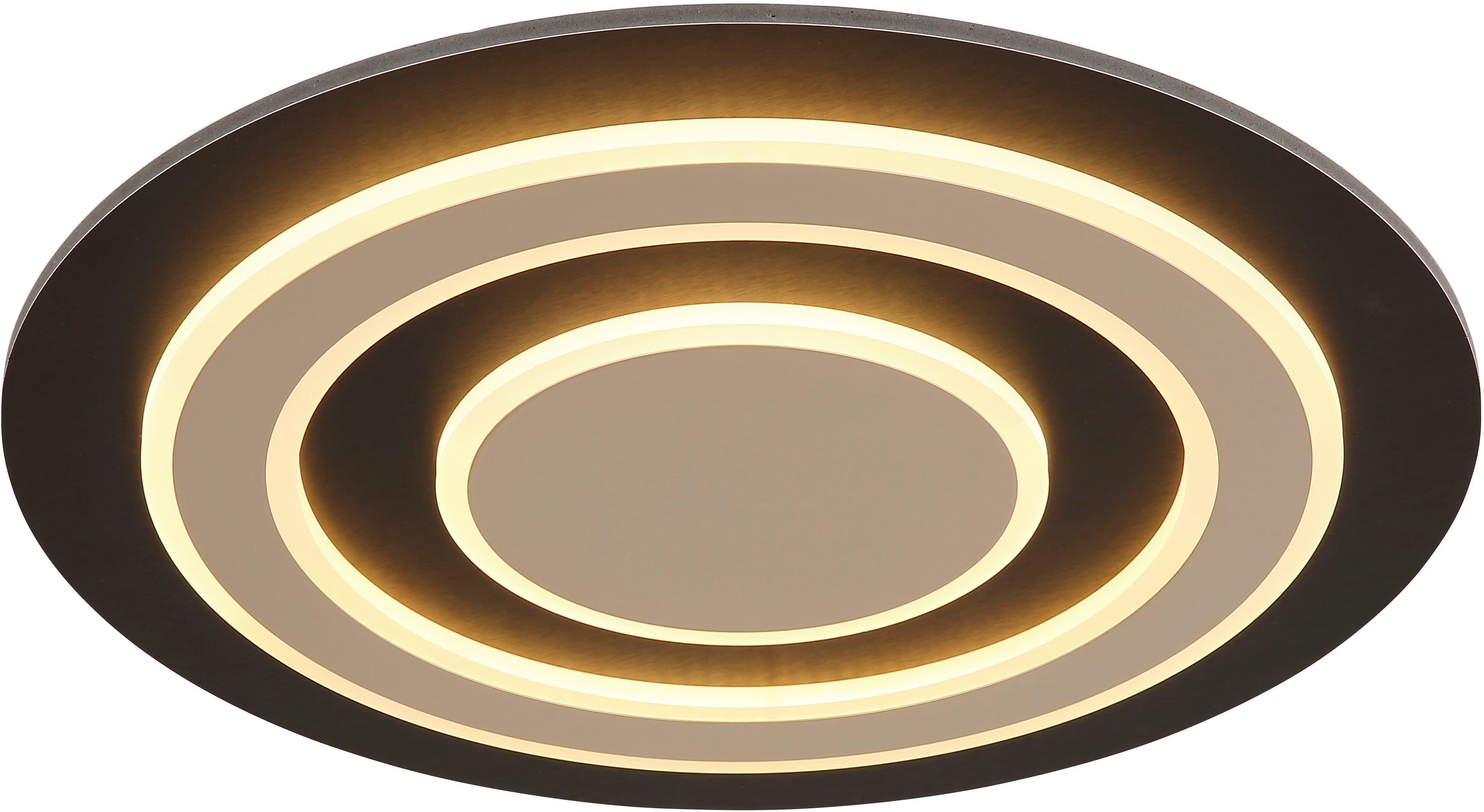 GLOBO LIGHTING Deckenleuchte JAYDEN, LED fest integriert, Warmweiß, Deckenleuchte Schwarz/MDF, Champagner, Opalglas, LED 40W
