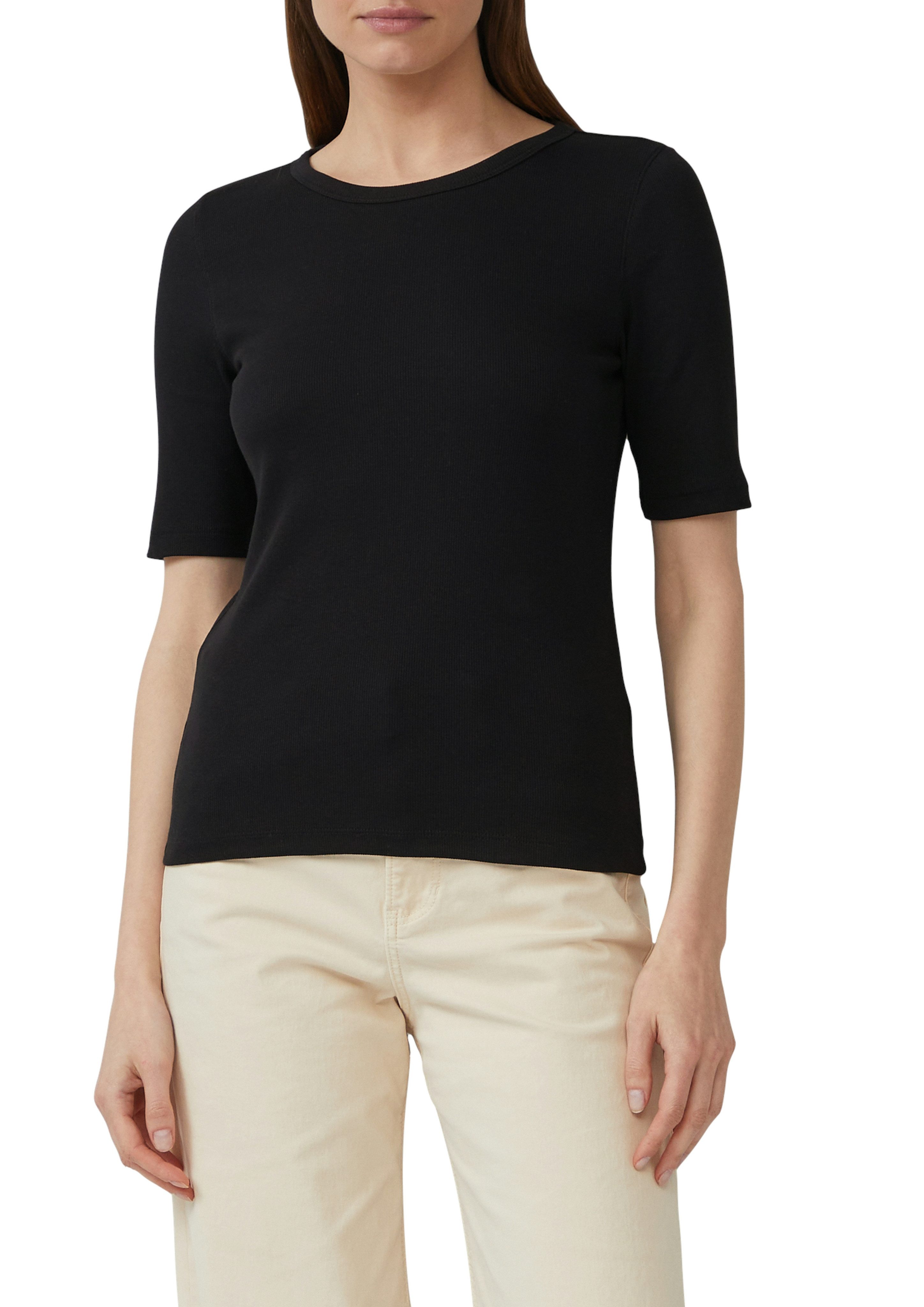 s.Oliver T-Shirt gerippt und mit Stretch günstig online kaufen