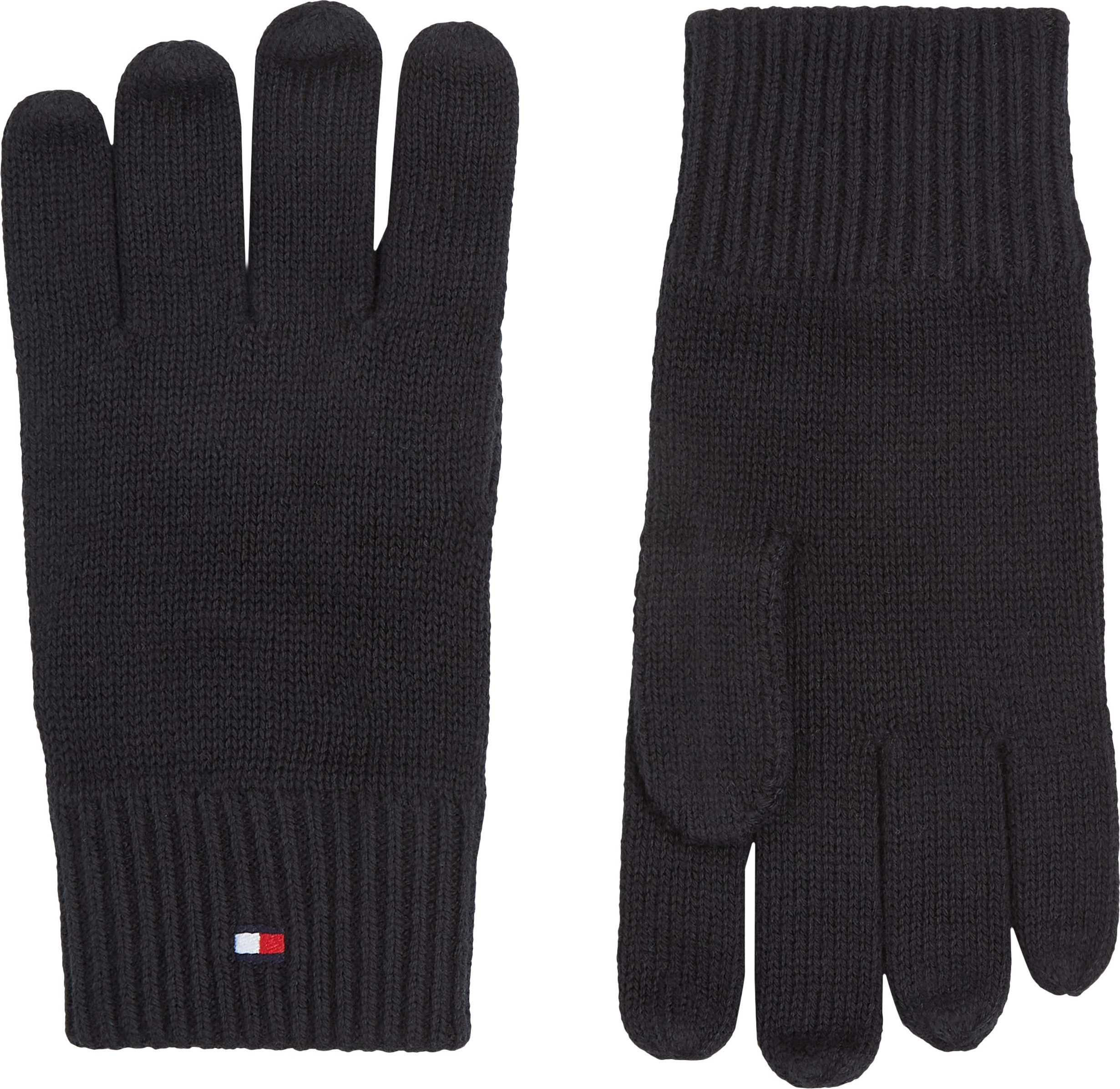Tommy Hilfiger Strickhandschuhe ESSENTIALS FLAG GLOVES mit Logostickerei
