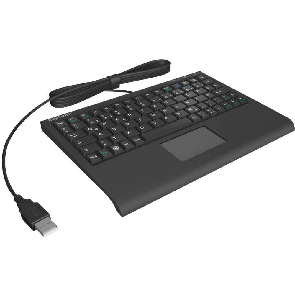 KEYSONIC USB Tastatur Tastatur (Integriertes Touchpad, Maustasten)