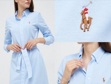 Ralph Lauren Blusenkleid POLO RALPH LAUREN Heidi Kleid Oxford Shirt Dress With Belt Pony Hemd H