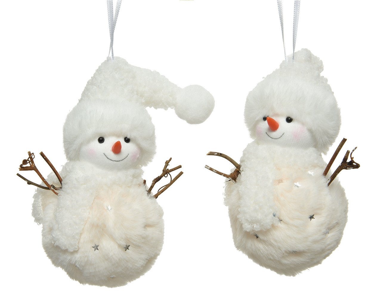 Kaemingk Christbaumschmuck, Christbaumschmuck Schneemann mit Mütze 13cm weiß, 1 Stück sortiert