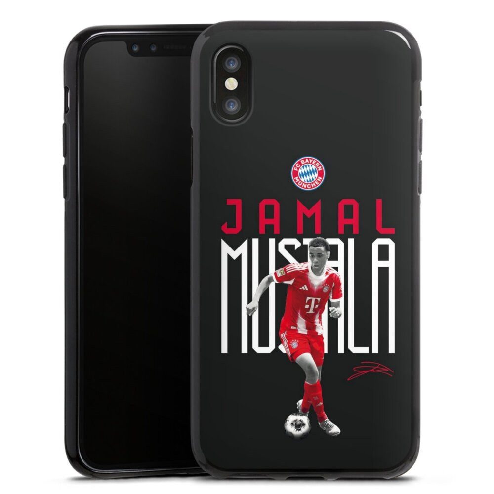 DeinDesign Handyhülle FC Bayern München Jamal Musiala Offizielles Lizenzprodukt, Apple iPhone X Silikon Hülle Bumper Case Handy Schutzhülle