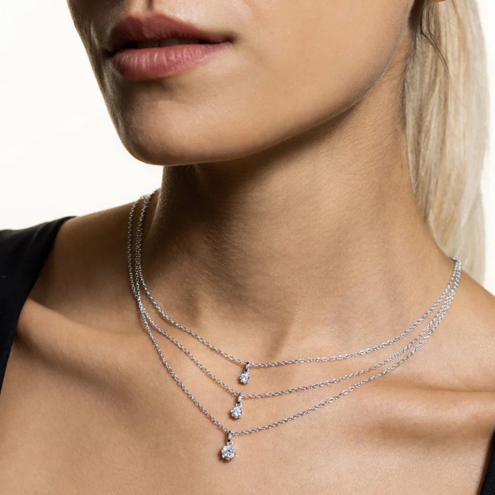 XENOX Silberkette XS10621, Sterling Silber, Zirkonia, Rhodiniert