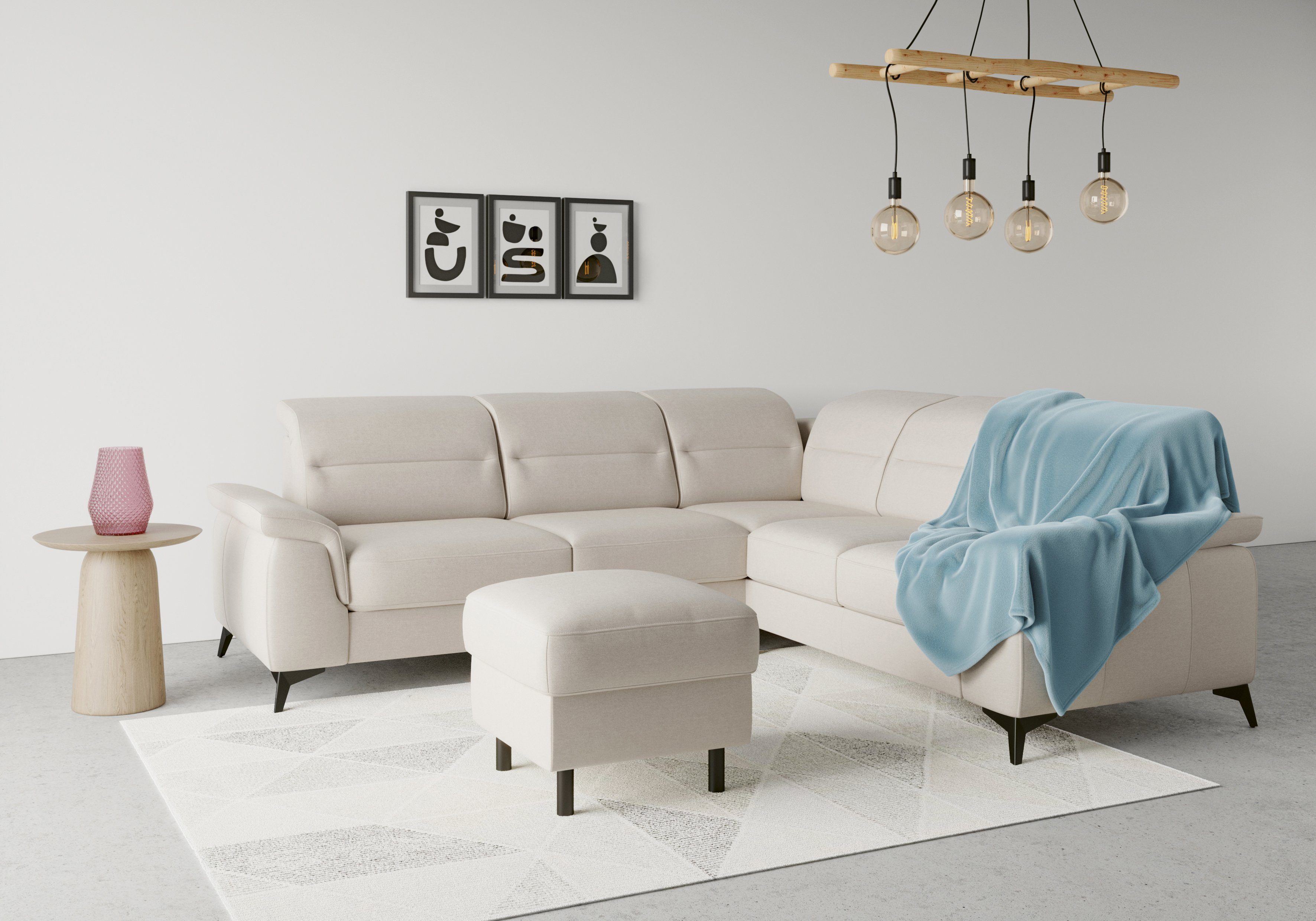 sit&more Ecksofa Sinatra, optinal mit Kopfteilverstellung Metallfüße Armteilfunktion, und