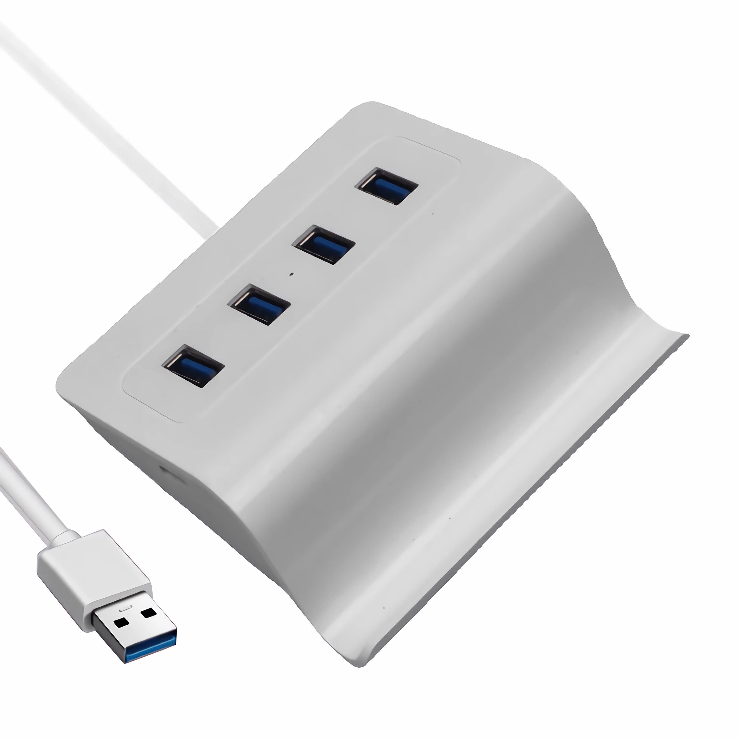 Bolwins USB-Verteiler M49 5in1 USB 3.0 Hub 4x USB Verteiler Handyhalter Smartphone PC Laptop (USB-Hub, 1-St., 4-Port USB 3.0 Hub mit zusätzlicher USB-C-Stromversorgung), 4× USB 3.0 Anschlüsse, Geschwindigkeitsanpassung bis 4,8 Gbps