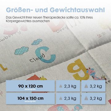 Gewichtsdecke, Kinder Therapie-Bettdecke, 3,2Kg, 104x150cm, kuschelig rosa, Dailydream