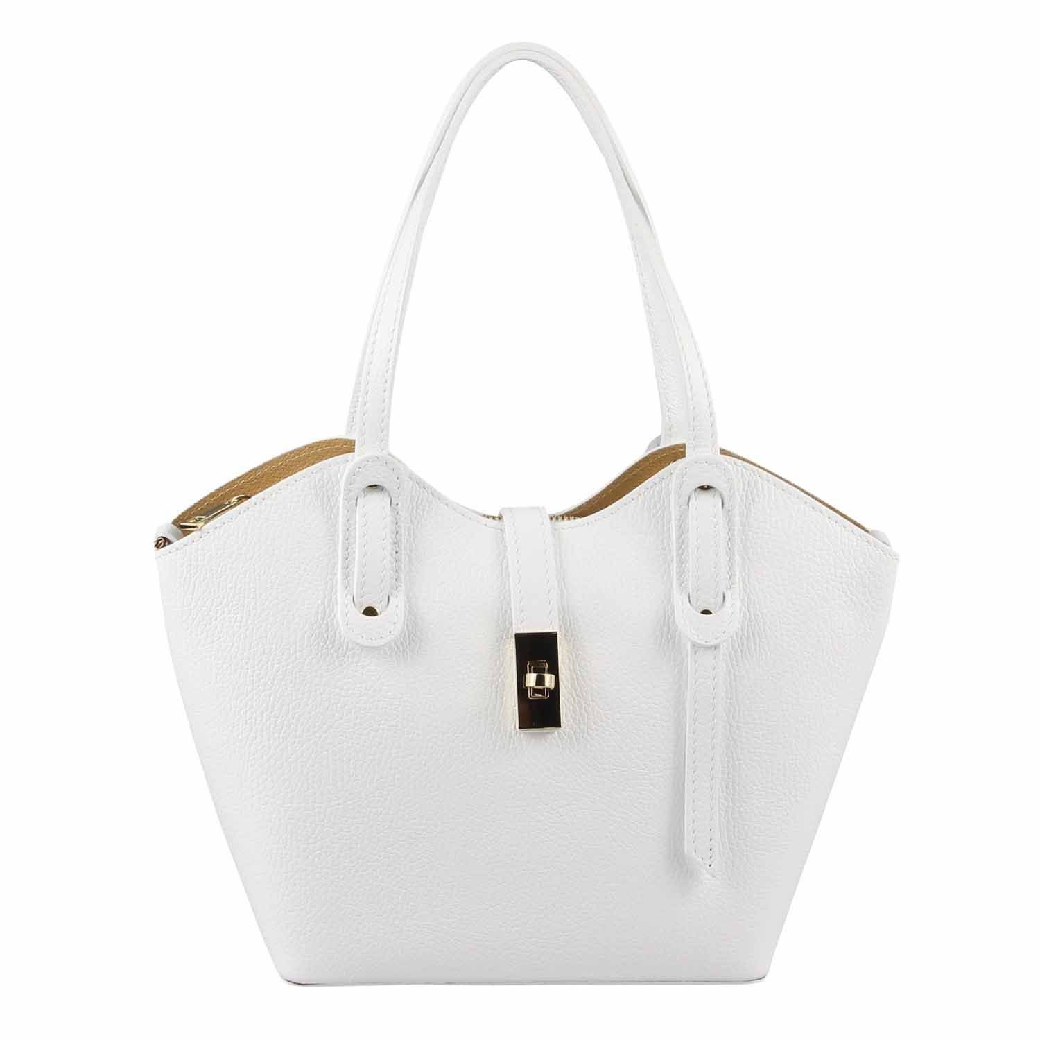 ITALYSHOP24 Schultertasche Made in Italy Damen echt Leder Tasche Shopper Business Lederhandtasche, Italienische Umhängetasche Damentasche Cross Over Tote Bag Freizeit