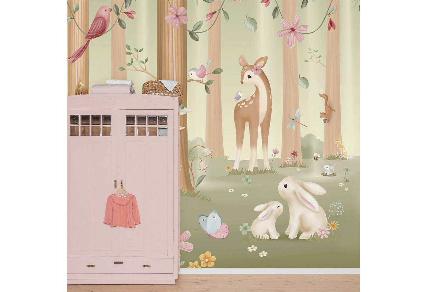 LITTLE DUTCH Vliestapete Fairy Garden, glatt, neutral, (1 St), 280x300cm (LxB) ca. 8,4m2