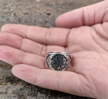 Kiss of Leather Silberring Ring Fingerring Helm der Ehrfurcht Gr. 52-74 Raben Knoten