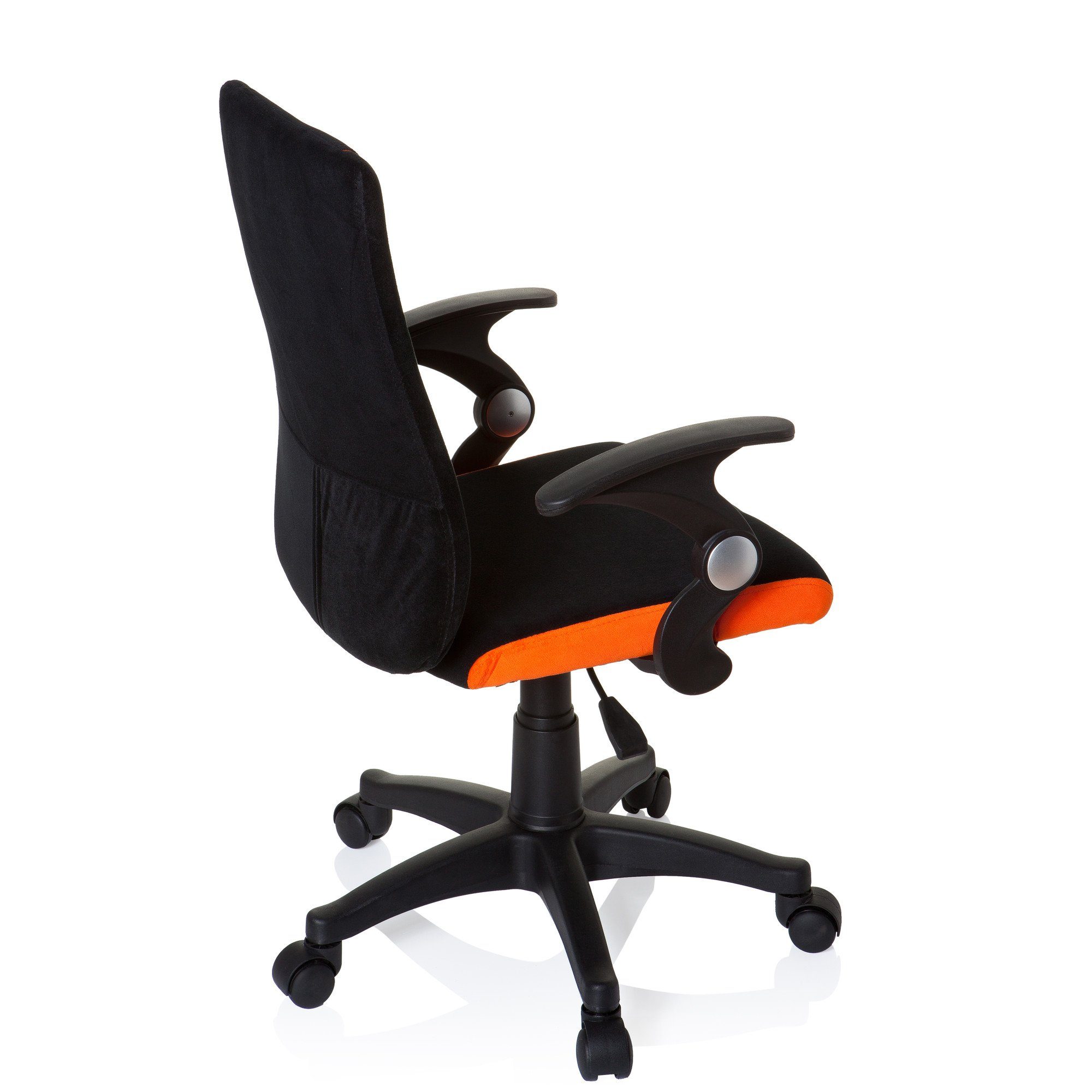 KIDDY ergonomisch (1 OFFICE Drehstuhl hjh Schwarz/Orange Kinderdrehstuhl mitwachsend, St), PRO mit Armlehnen Stoff AL
