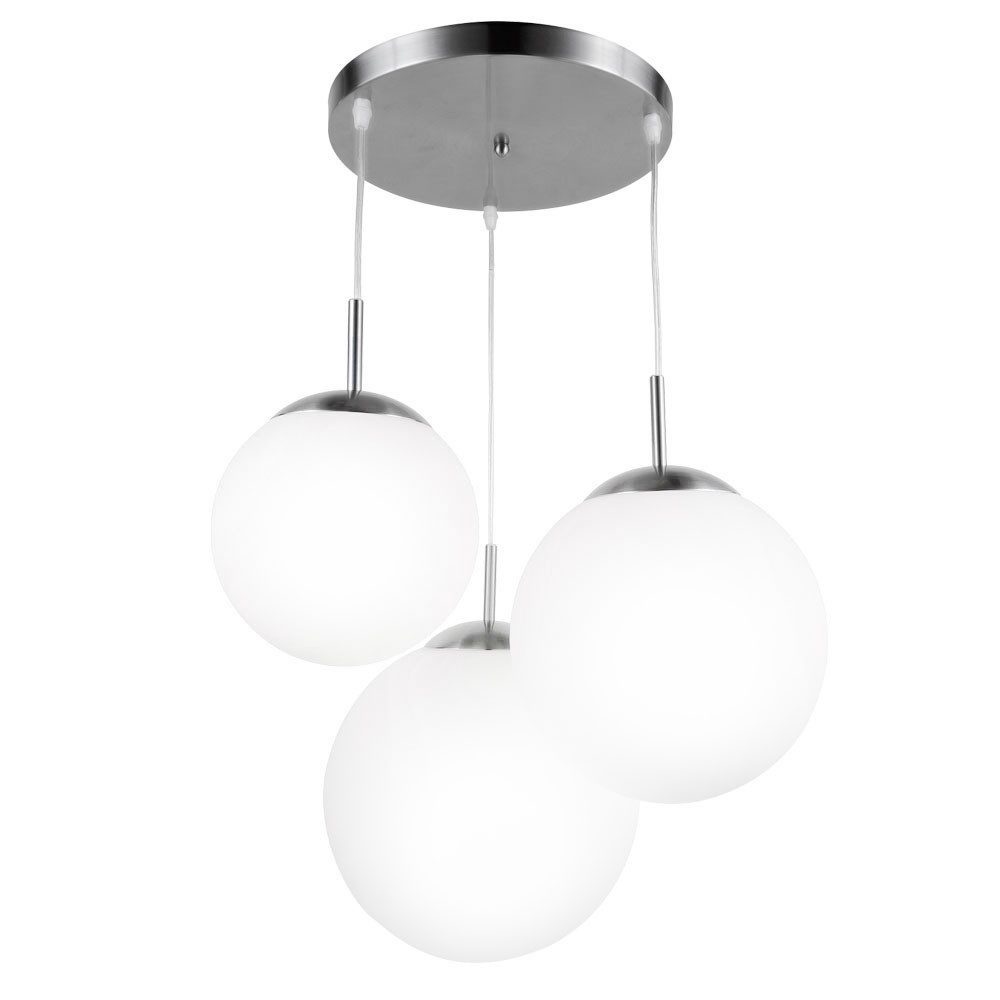 GLOBO LIGHTING LED Pendelleuchte, Leuchtmittel inklusive, Warmweiß, LED Hängeleuchte Kugeln 3 Flammig Glas Kugelleuchte hängend