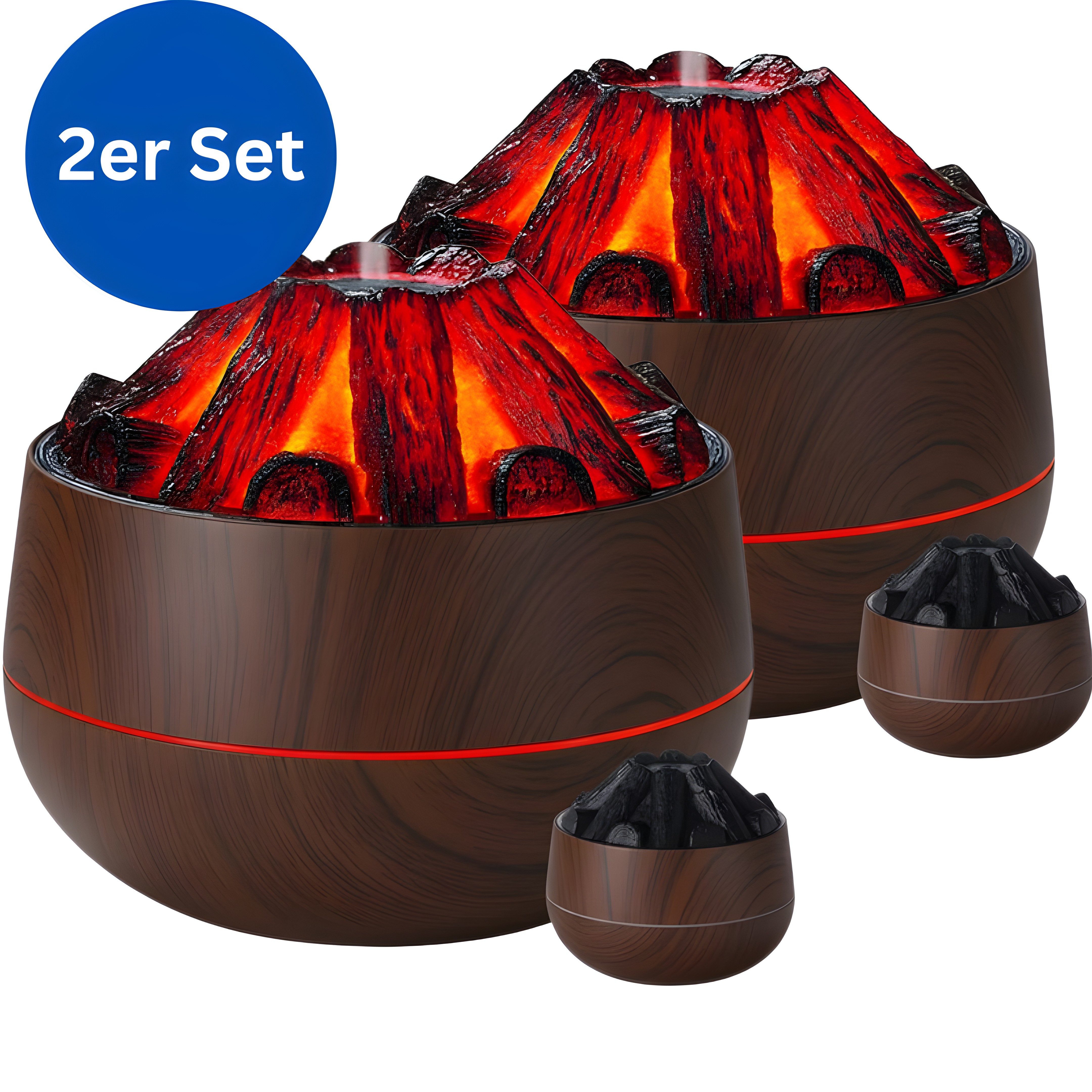 VERK GROUP Diffuser 2er Set LED-Luftbefeuchter Aroma, 0,3 l Wassertank, Leiser Betrieb, LED-Beleuchtung, automatische Abschaltung