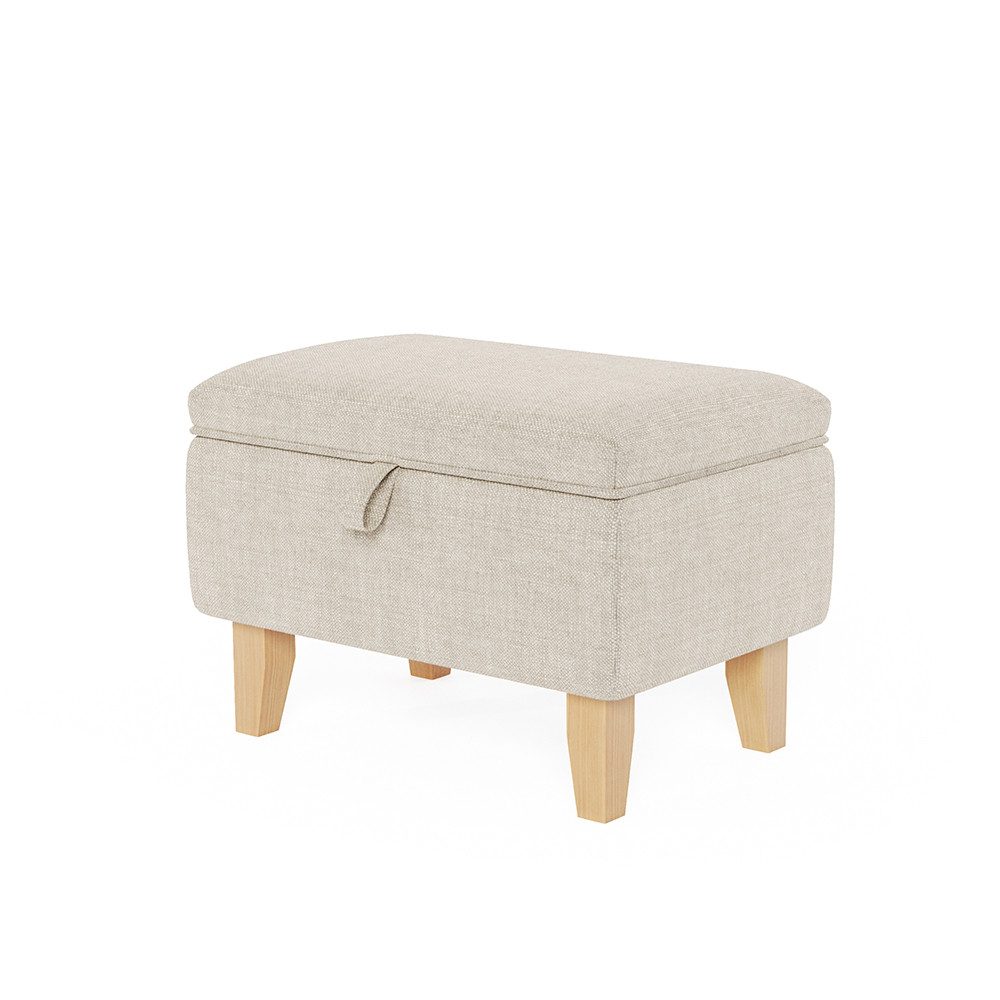LIVINGANDHOME Подставка для ног 2-in-1-Design-Aufbewahrungshocker mit Holzbeine (1 St), mit gepolstertem Kissen und solidem Gummiholz
