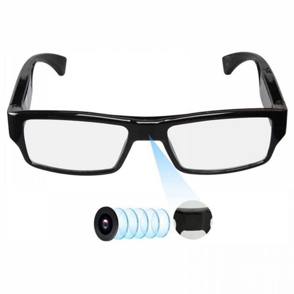 SpionProfi Überwachungskamera 32GB Mini Kamera Brille Video Ton Überwachungskamera Haus Cam (Innenbereich, Außenbereich, 1-tlg., 32GB Brille versteckte Kamera Spycam Spion Haus Mini Cam)