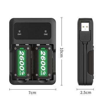 Tadow Akku für Xbox One/Series X&S Controller, 2600mAh, mit Ladegerät Xbox One-Controller (Schnell ladende Akkus, Akku für Xbox)