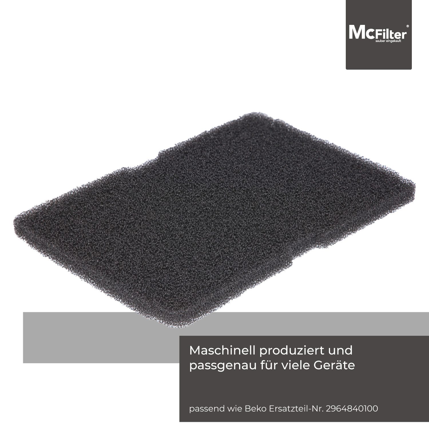 McFilter Ersatzfilter (4 Stück) Schwammfilter geeignet für Beko 2964840100 Blomberg TKF7451, Zubehör für Trockner Wärmepumpentrockner, Filtermatte, 240 x 155 x 11mm, Schaumstoff, Kondenstrockner