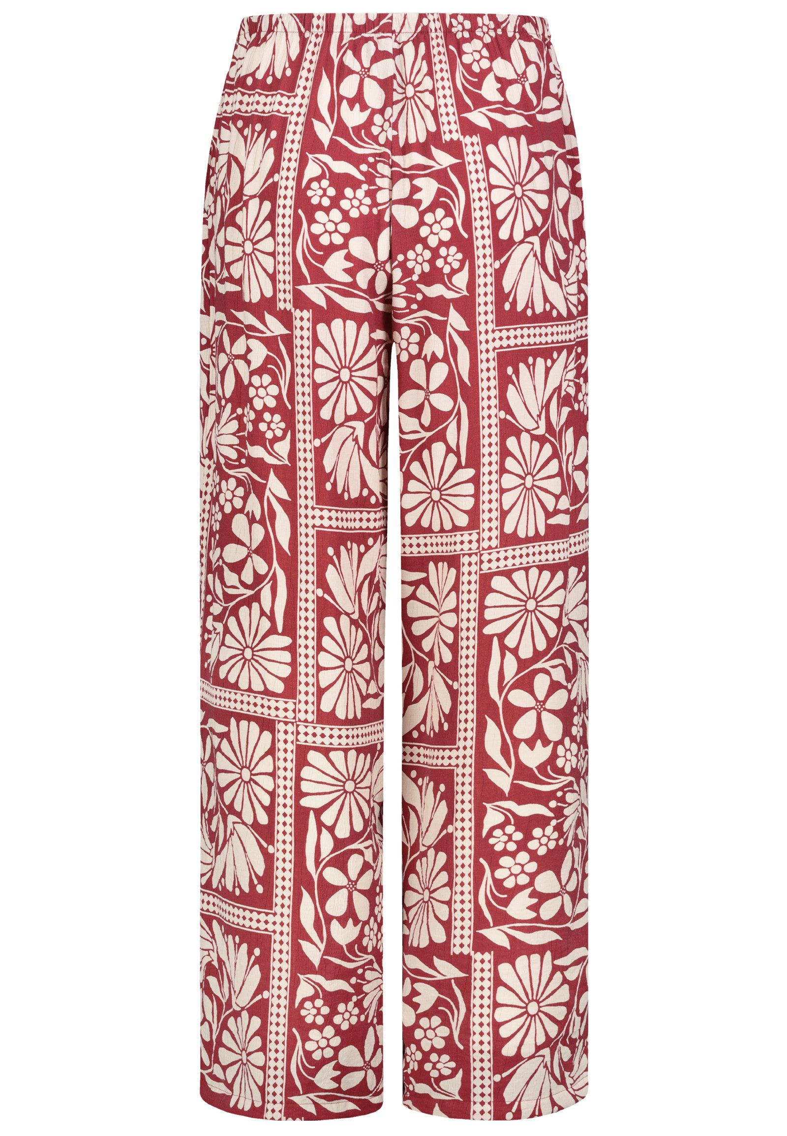 Eight2Nine Stoffhose Damen Sommerhose mit weitem Bein Allover Print, Gummibund mit Kordel & Perle – Bild 2 von 3