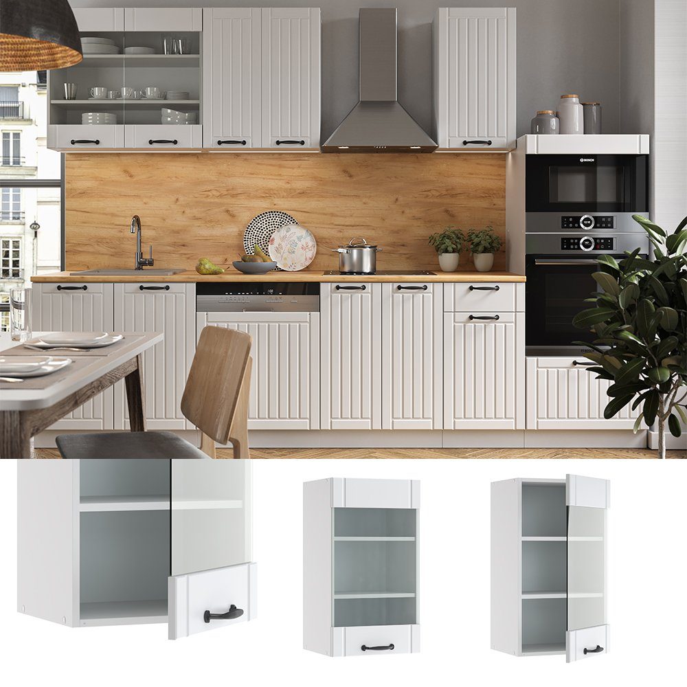 Vicco Glashängeschrank Fame-Line, Weiß Landhaus/Weiß, 40 günstig online kaufen