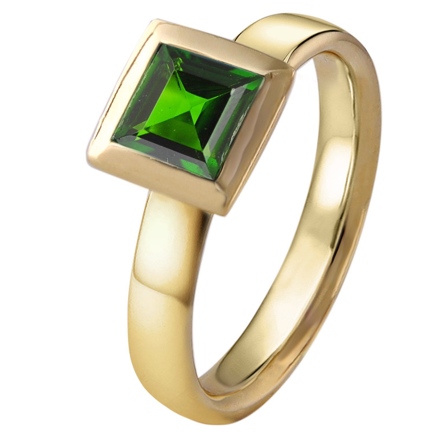 Acalee Goldring DamenGold 333 / 8K Mit Echtem Chromdiopsid