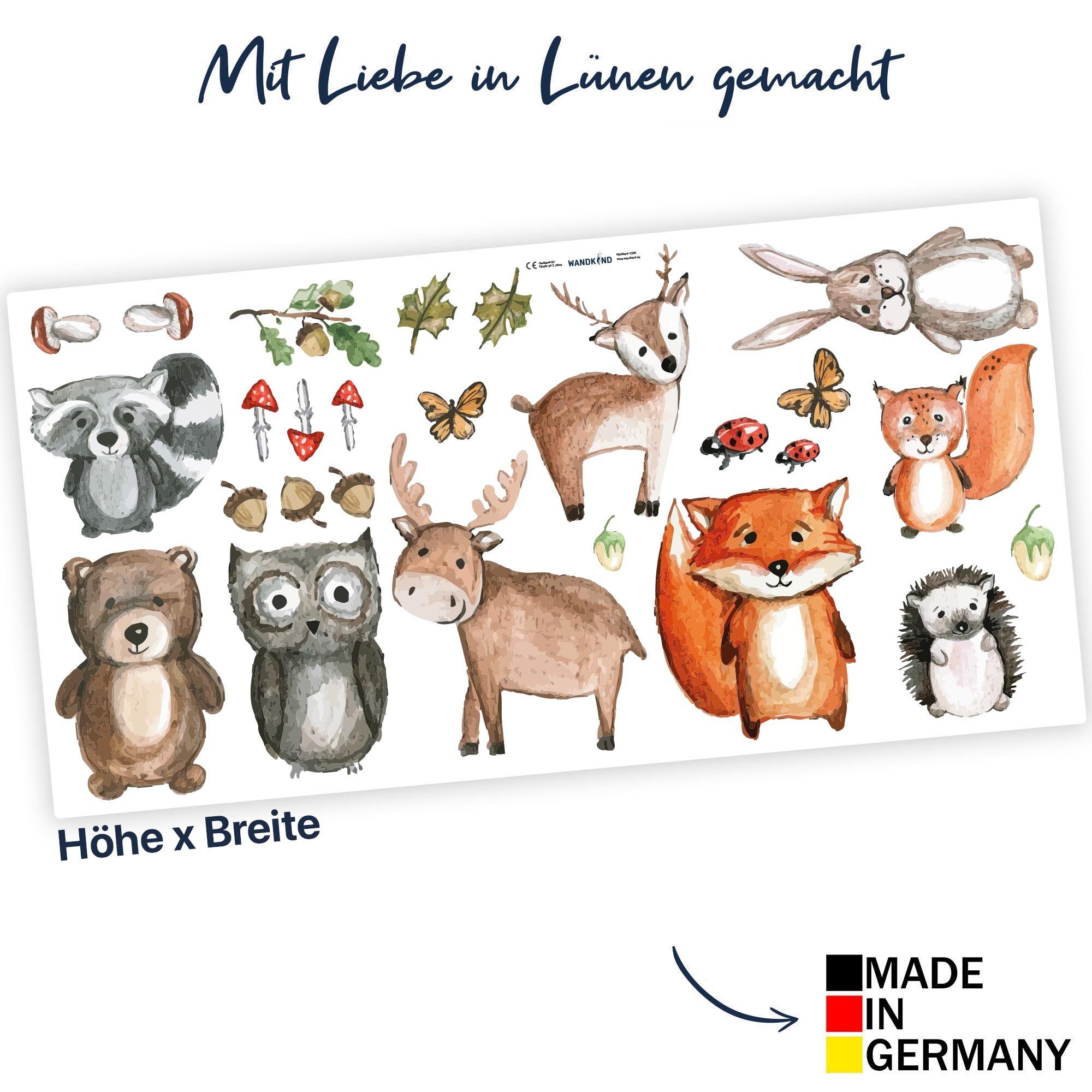 WANDKIND Wandtattoo Waldtiere Bär Reh Fuchs günstig online kaufen