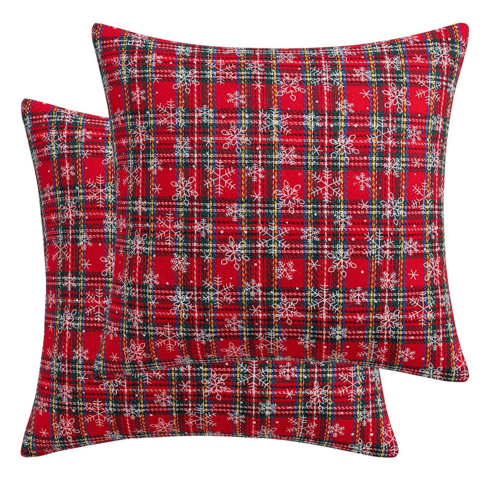 Qelus Kissenbezüge Weihnachten Kissenbezüge Schneeflocke Plaid Partydekorat günstig online kaufen