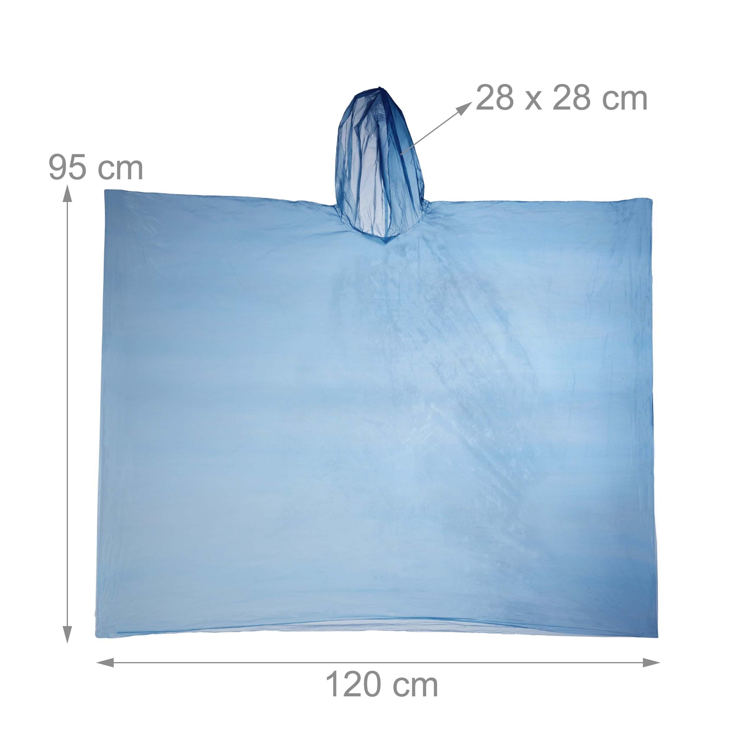relaxdays Regenponcho Einweg Regenponcho 13er Set blau