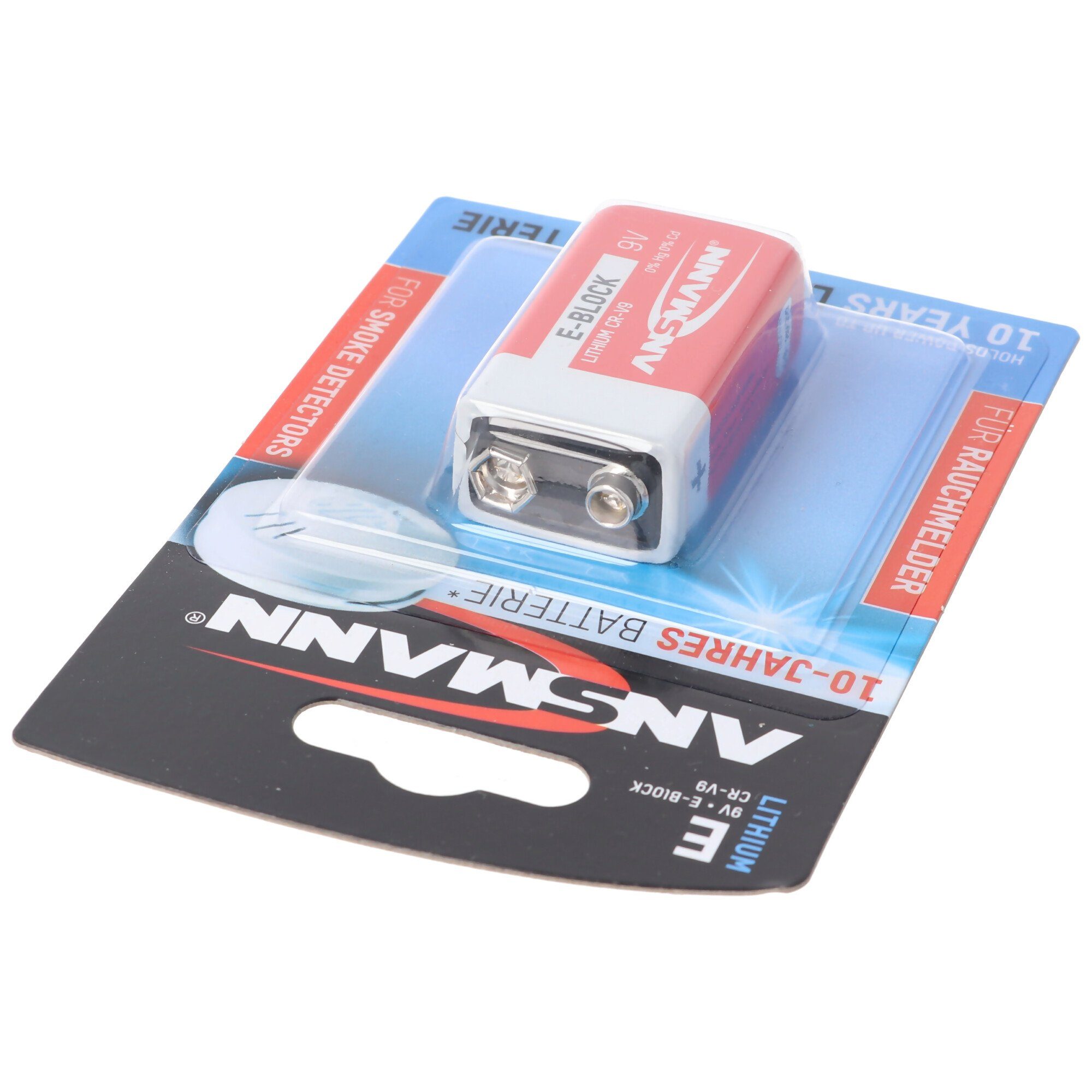 9V ANSMANN® speziell Batterie, V) Batterie Rauchmelder für E-Block Rauchwarnmel (9,0 Lithium für