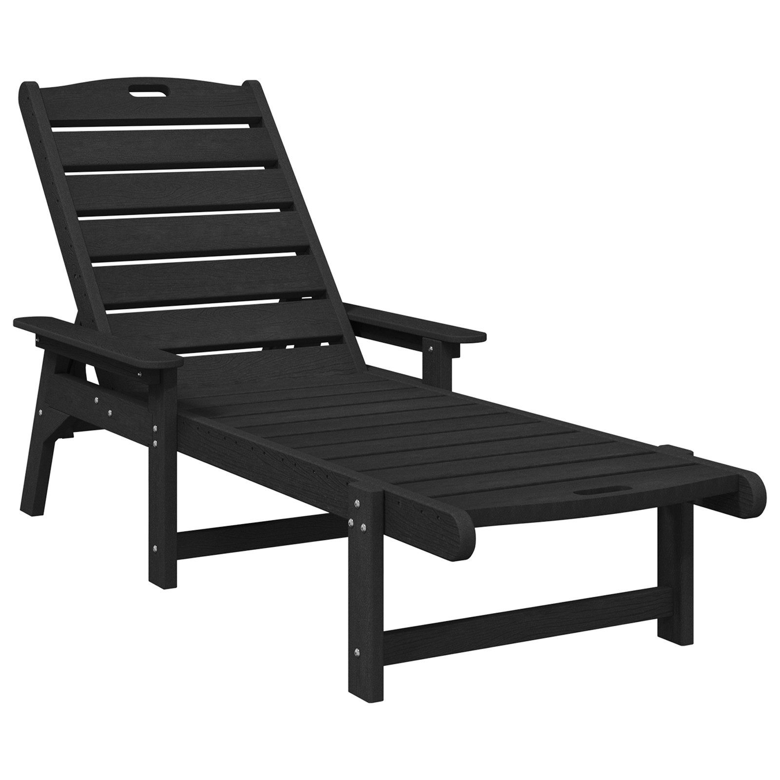 vidaXL Gartenstuhl Sonnenliege Schwarz 53x162x98.5 cm günstig online kaufen
