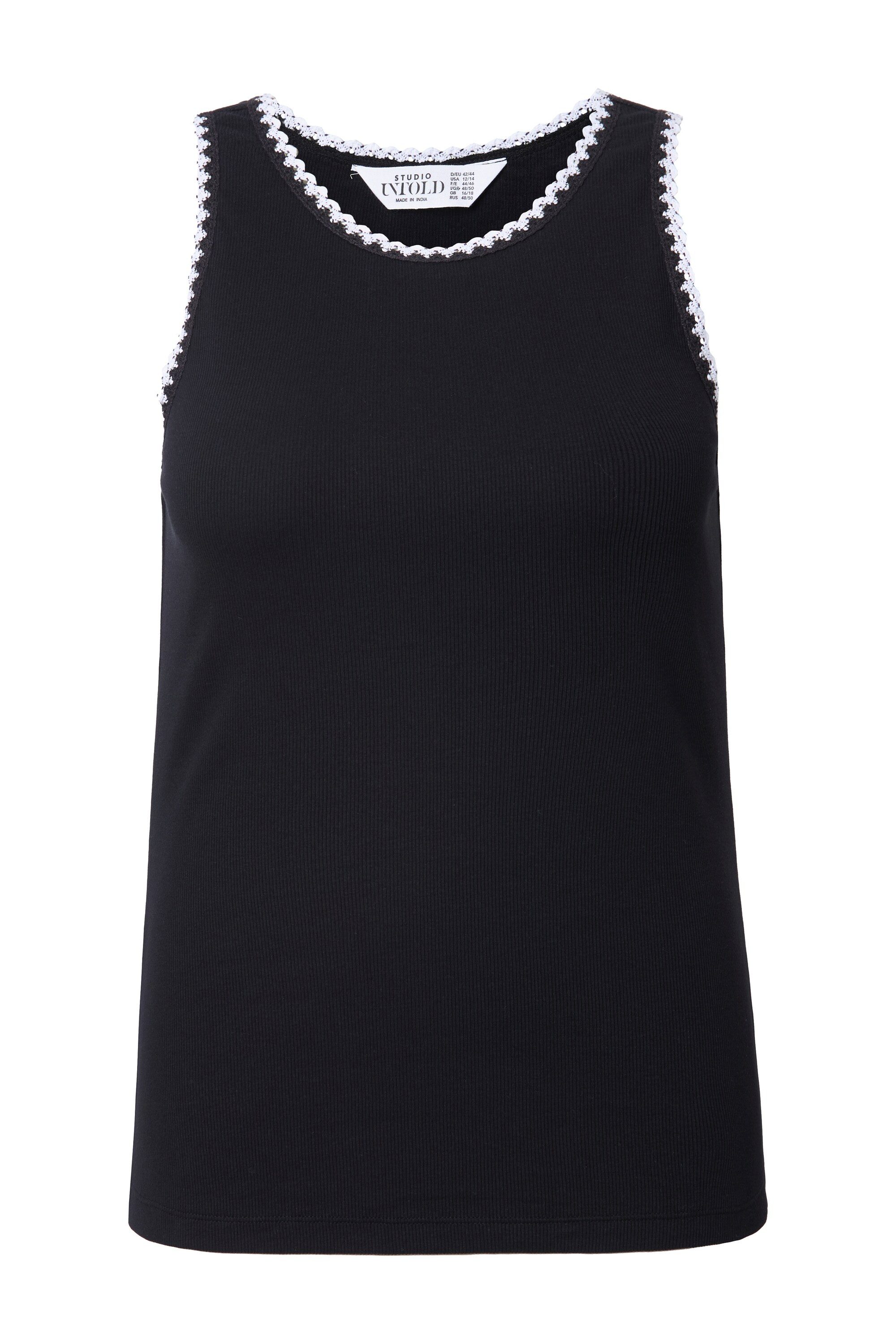 Studio Untold Longtop Ripptop Slim Shape Häkel-Kanten günstig online kaufen