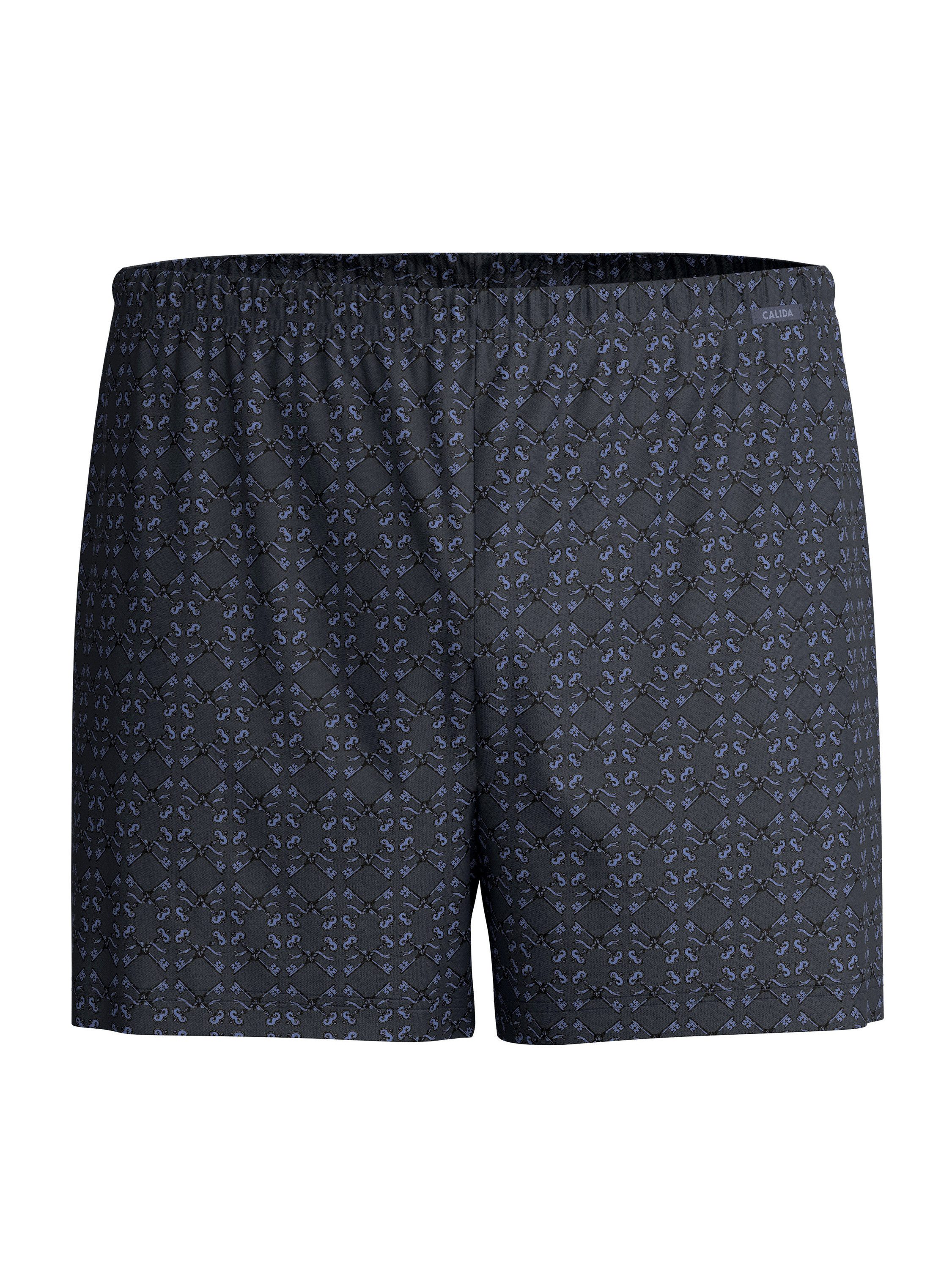 CALIDA Boxershorts Prints Herren (1-St) mit stoffüberzogenem Bund, aus 100% Baumwolle, ohne Eingriff