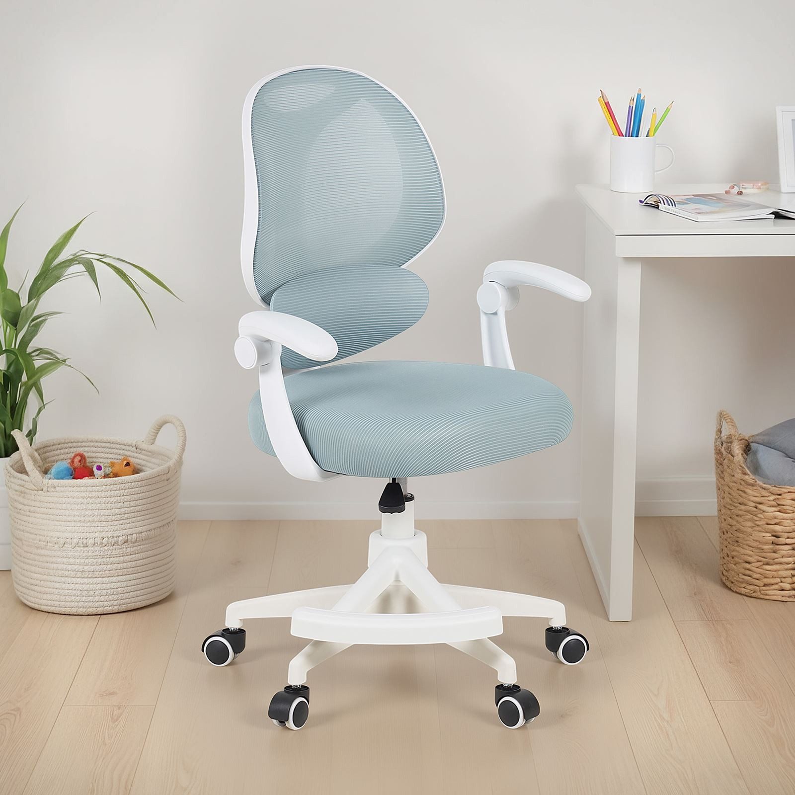 IDIMEX Drehstuhl ISLA, Schreibtischstuhl mit Fußstütze ergonomisch höhenver günstig online kaufen