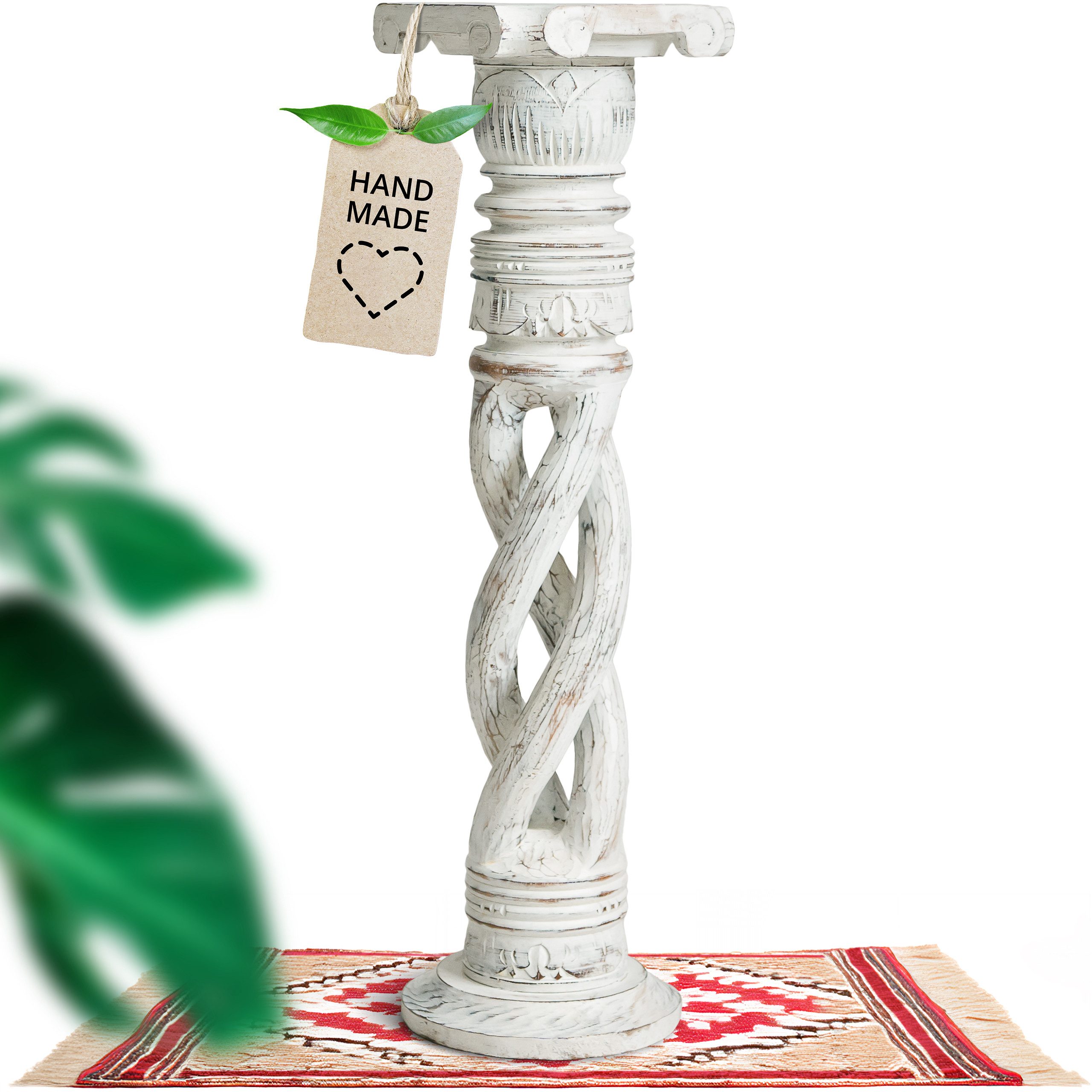 livasia Dekosäule Balinesische Säule aus Holz, gedreht, handgefertigt