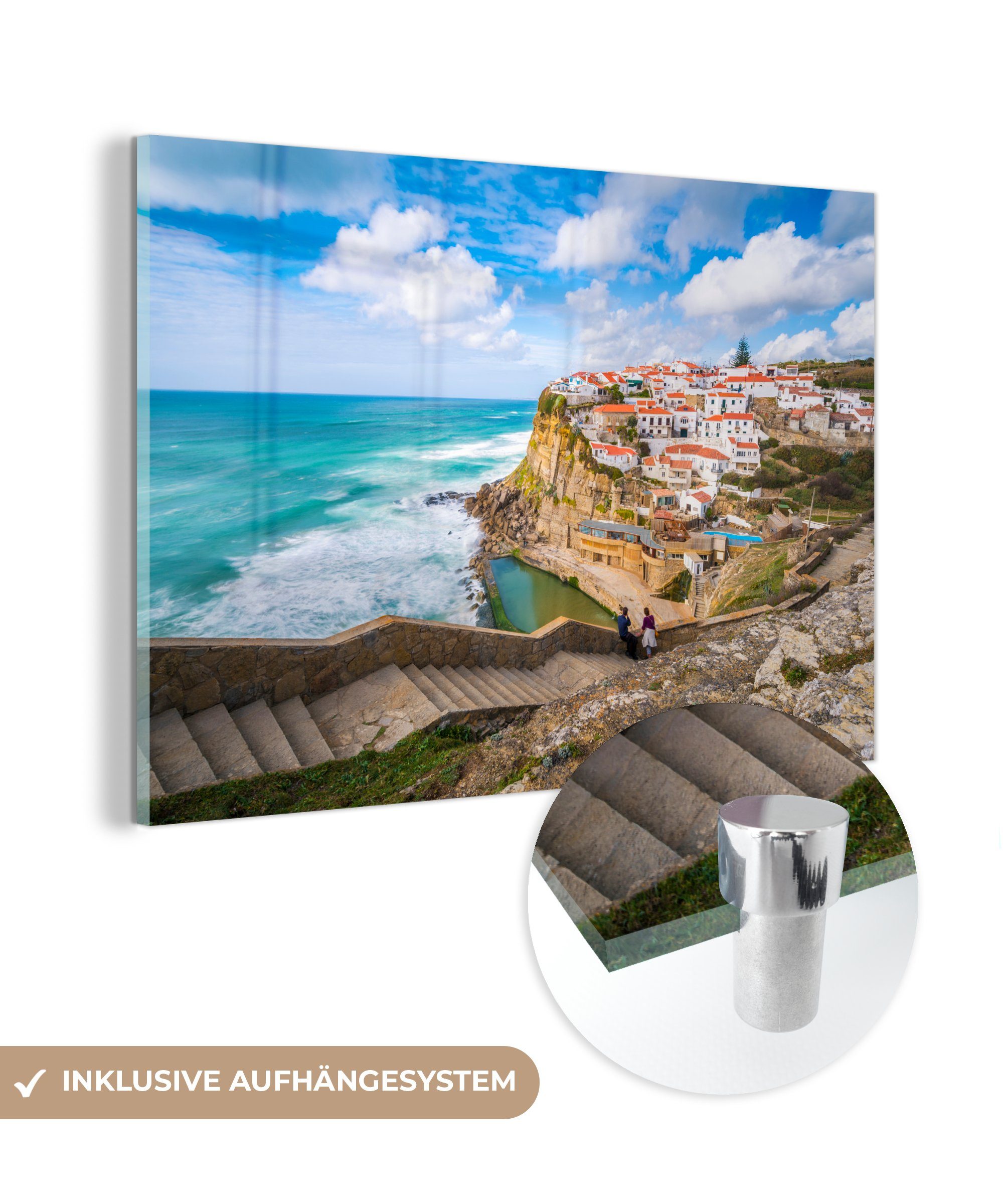 von Schlafzimmer & St), MuchoWow Acrylglasbilder (1 Küste Acrylglasbild Portugal, Wohnzimmer