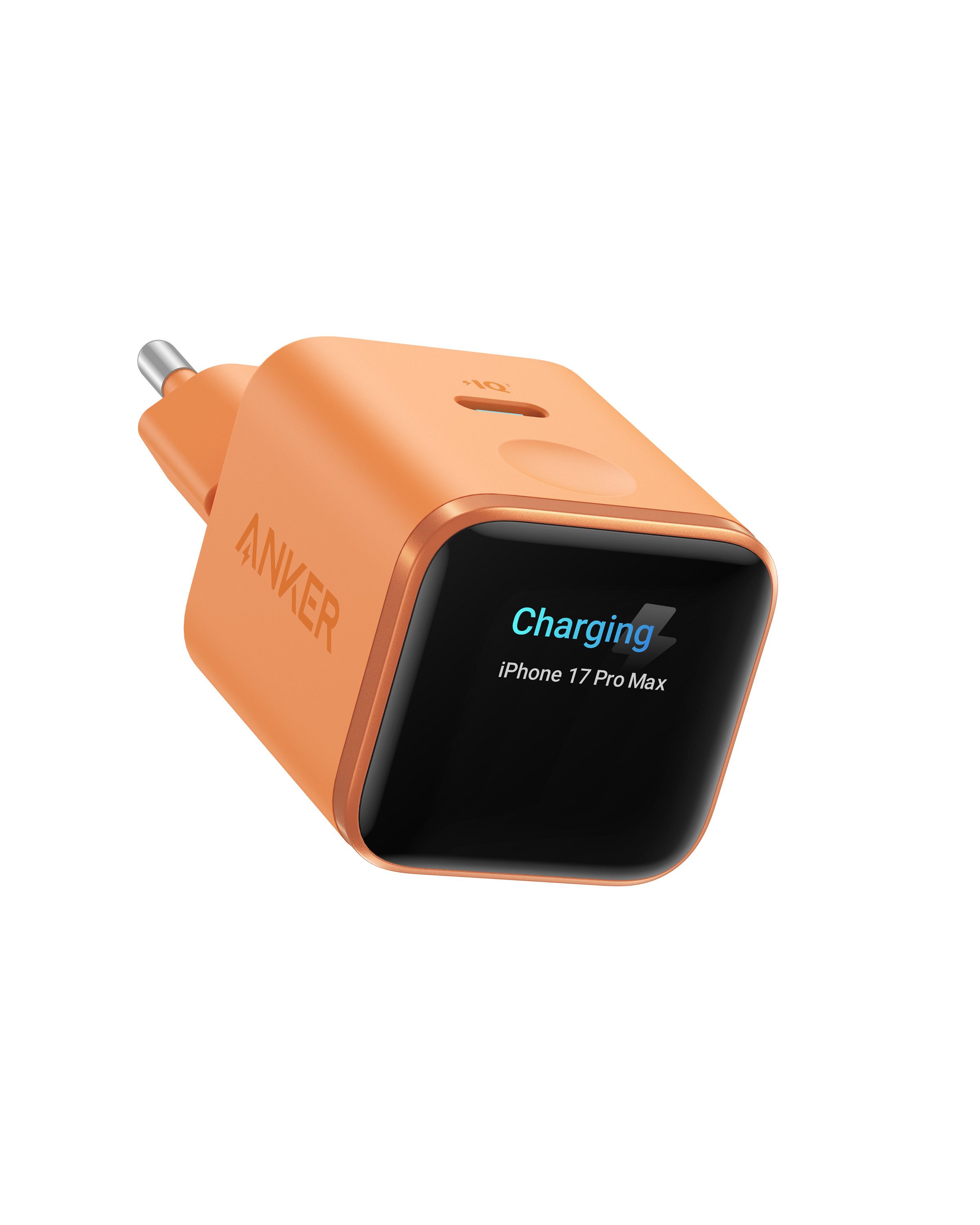 Anker Anker Nano 45W USB C Ladegerät mit Smart Display für iPhone Schnelllade-Gerät (GaN Ladegerät für iPhone 17 Pro Max iPhone 17/16/15 Serie)