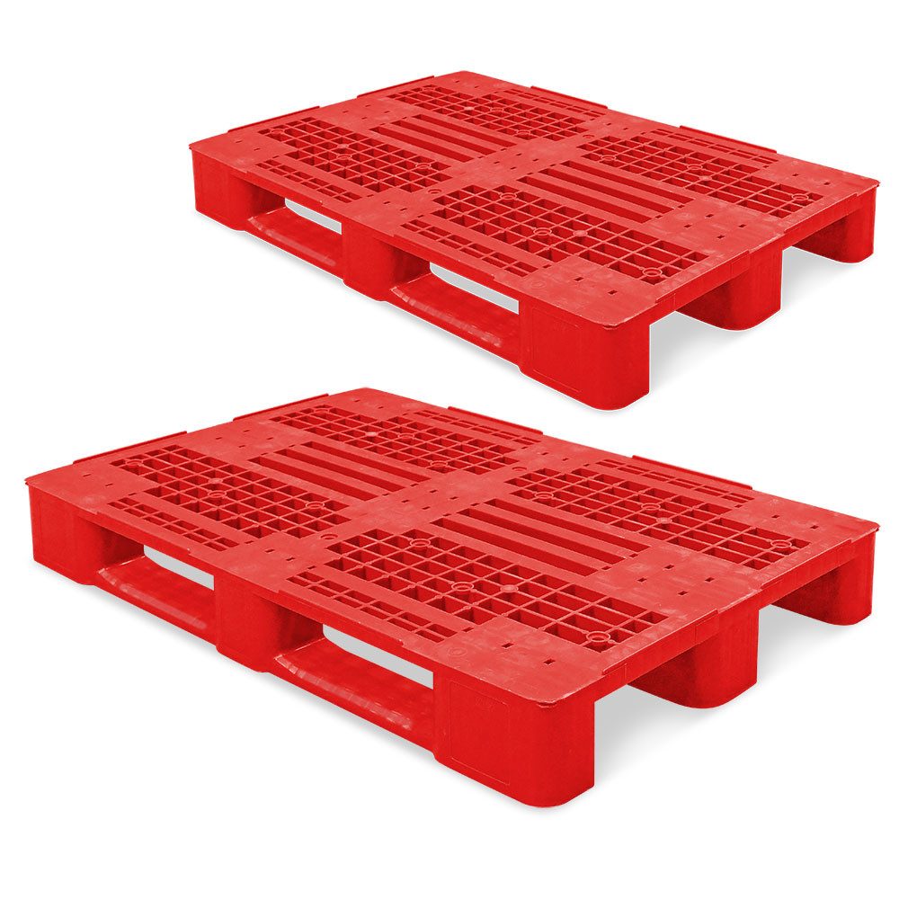 BRB-Lagertechnik Dekopalette Kunststoffpalette im Euromaß, LxBxH 1200x800x145 mm, durchbrochen, Deck ist durchbrochen