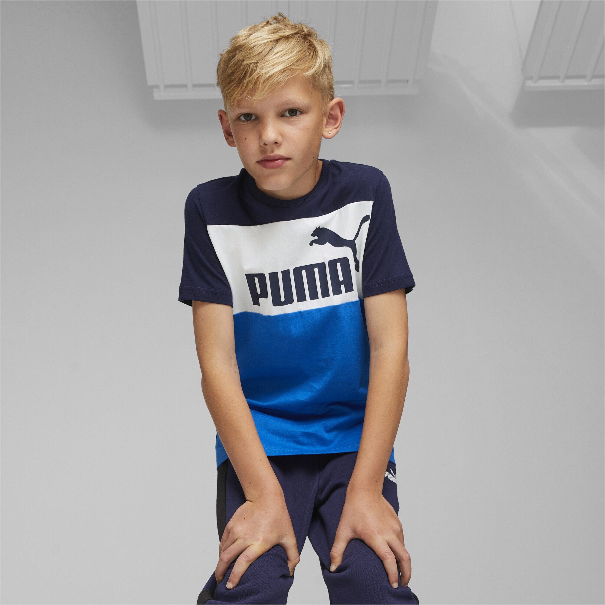 in Xx T-Shirt Blockfarben Racing PUMA Blue T-Shirt Essentials+ Jugendliche