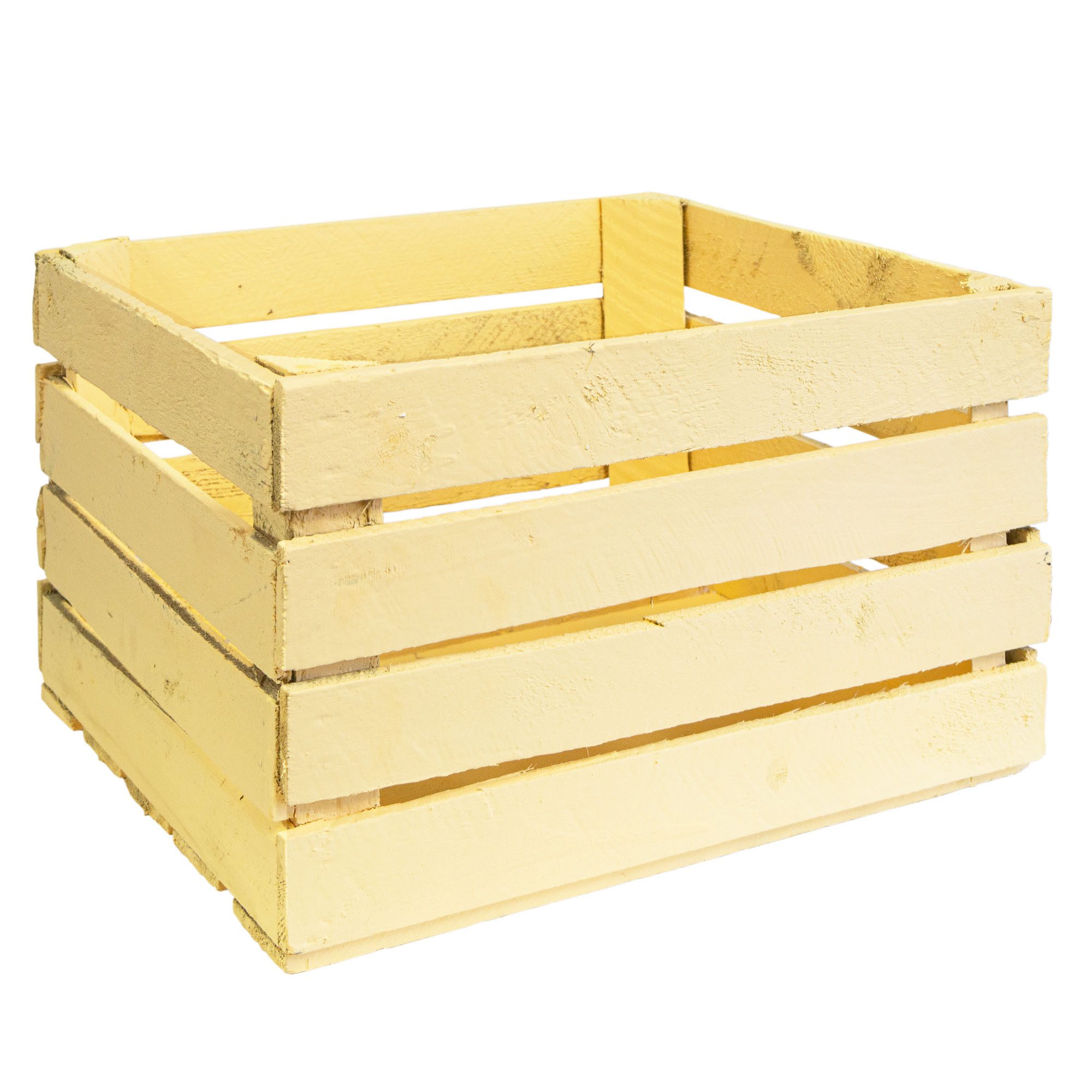 Allzweckkiste Obstkiste "Johanna" - gebraucht- Pastellgelb (Spar-Set)