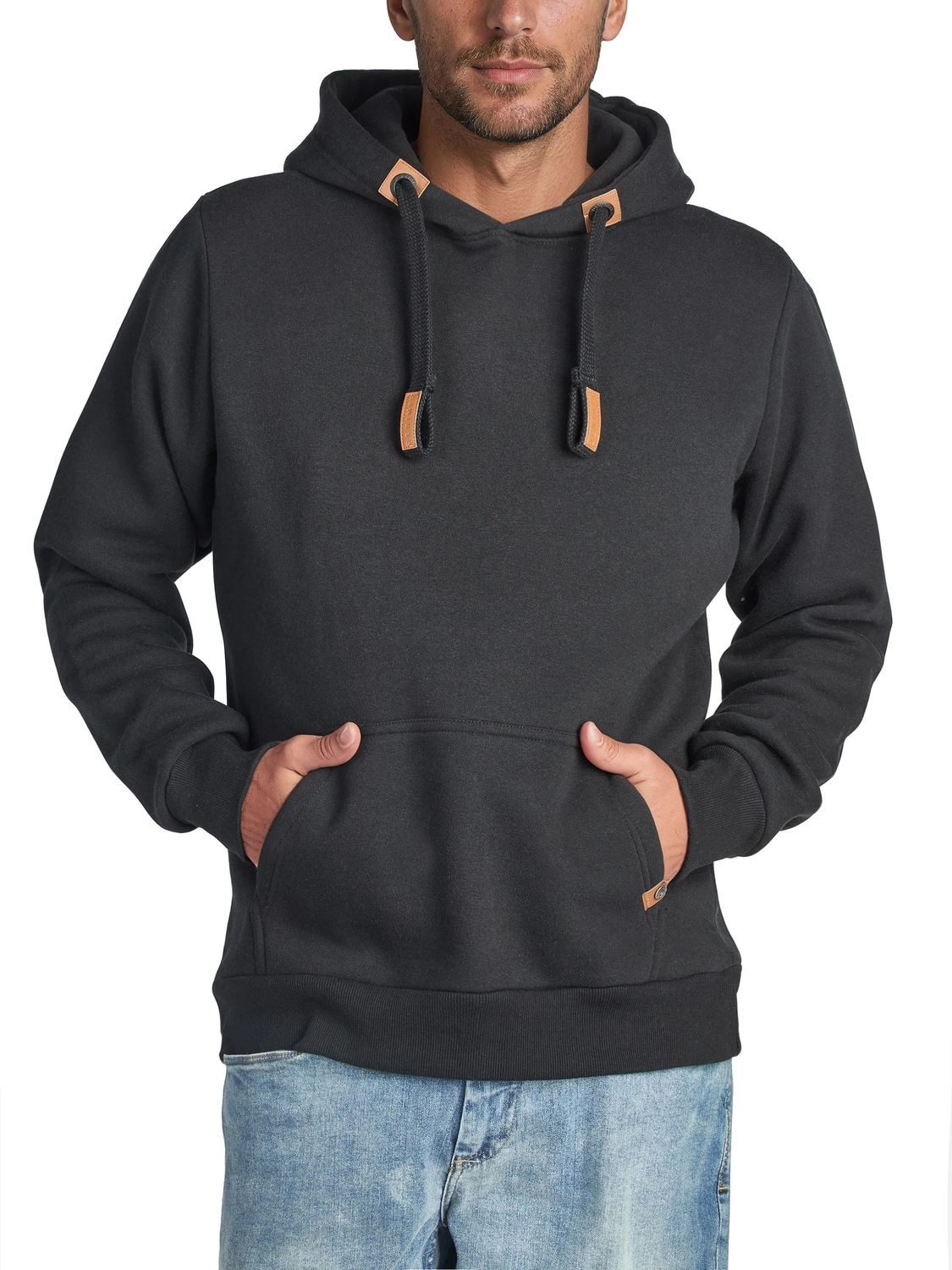DENIMFY Kapuzenpullover Herren Hoodie DFIvo Regular Fit Longsleeve Sweatshirt mit Kängurutasche