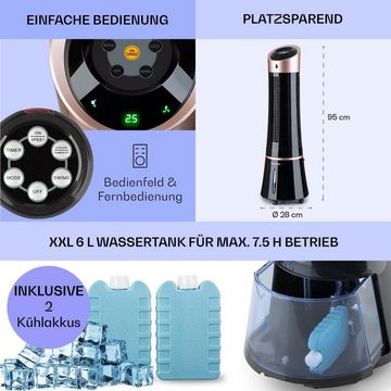 Klarstein Ventilatorkombigerät Skyscraper Ice 4-in-1 Luftkühler, mit Wasserkühlung & Eis mobil Klimagerät ohne Abluftschlauch
