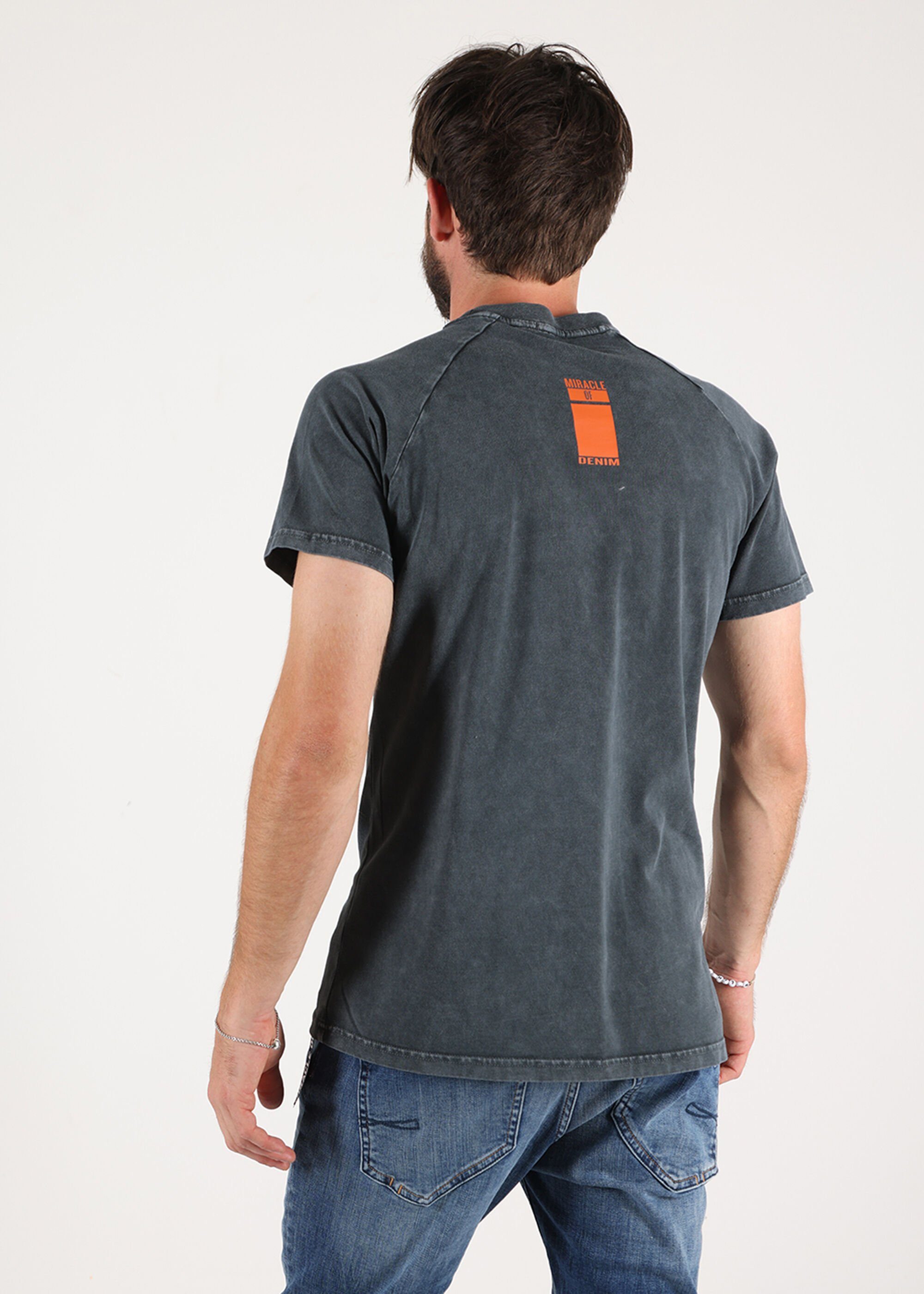 Miracle Denim unifarbenen Design T-Shirt Anthra of im