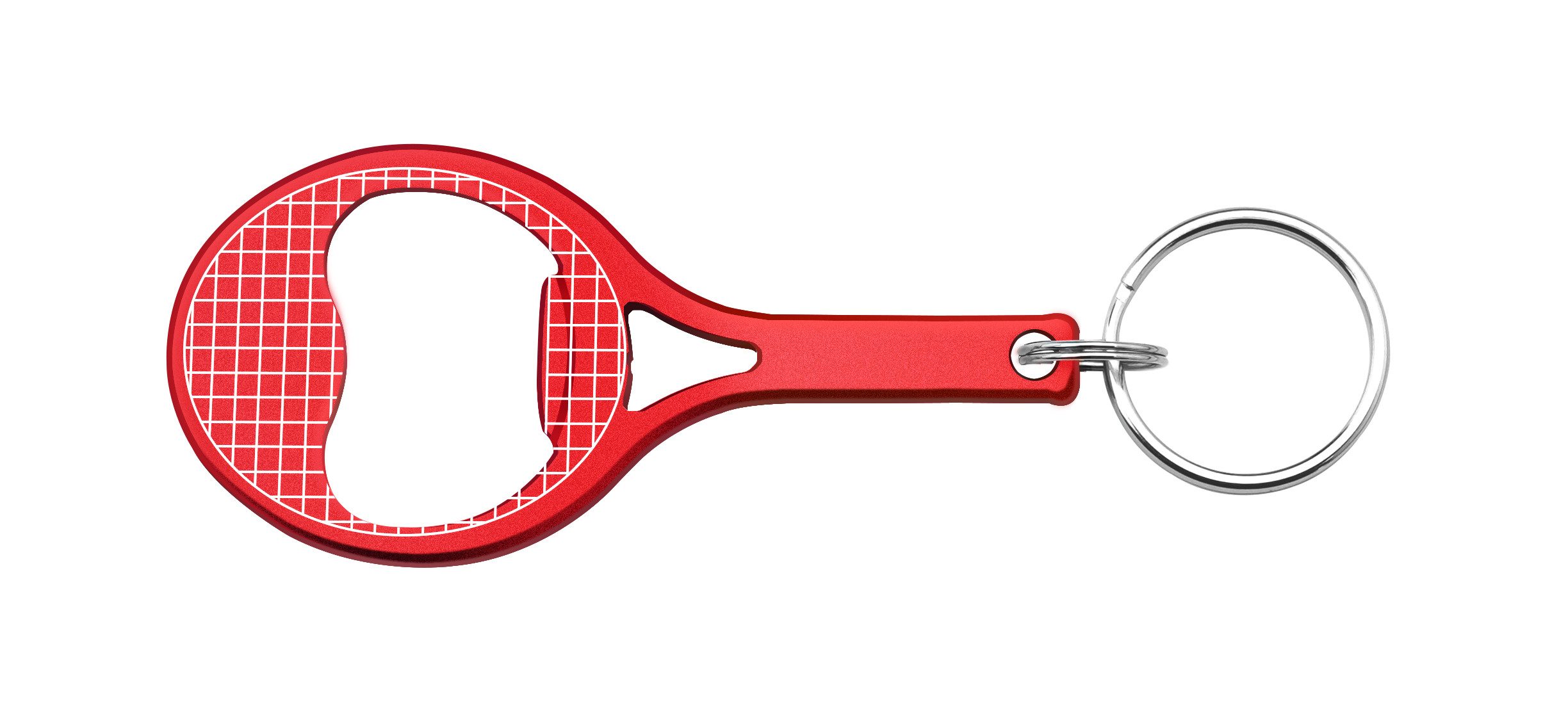 Flaschenöffner Tennis Flaschenöffner als Mini-Tennisschläger in Rot, Aluminium