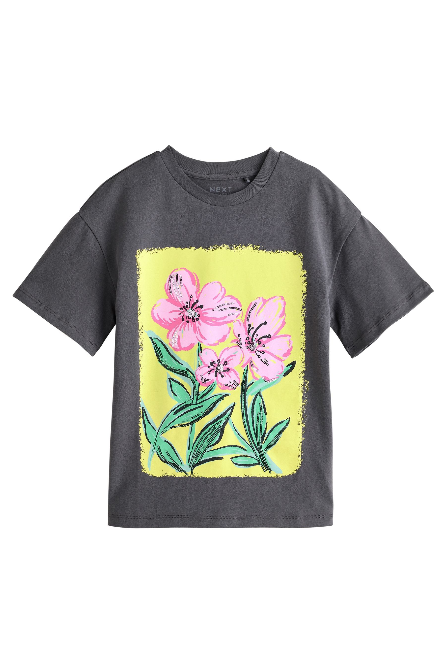 Next Paillettenshirt Oversized Fit T-Shirt mit günstig online kaufen