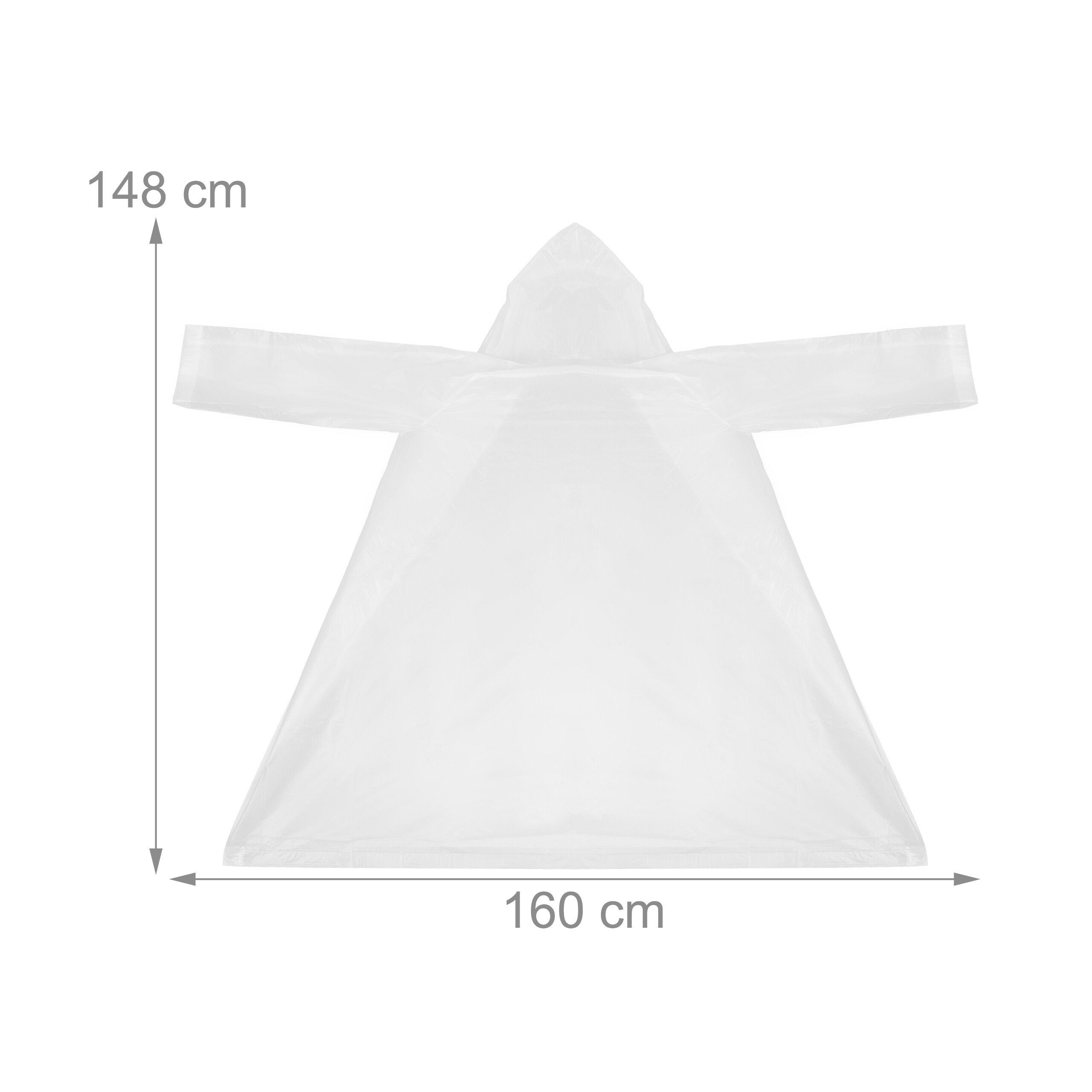 relaxdays Regenponcho Regenmantel im 2er Set (2-St) weiß – Bild 4 von 5