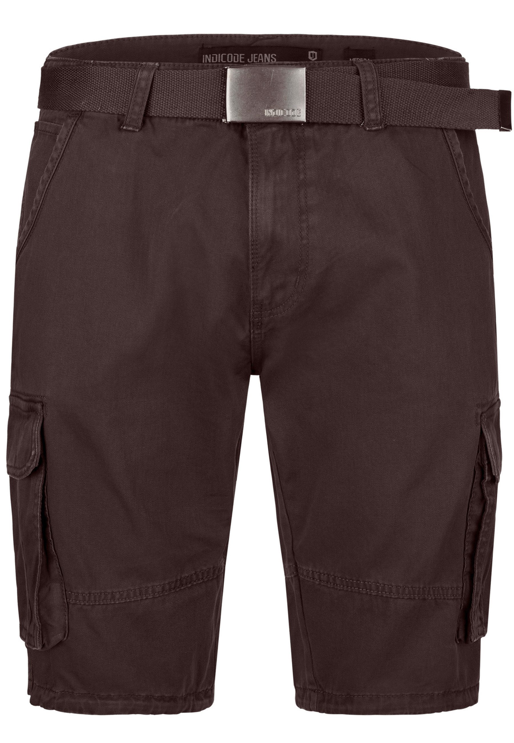 INDICODE Cargoshorts Herren Blixt Cargo Shorts Herrenshorts aus 100 % Baumwolle, inkl. Gürtel – Bild 2 von 5