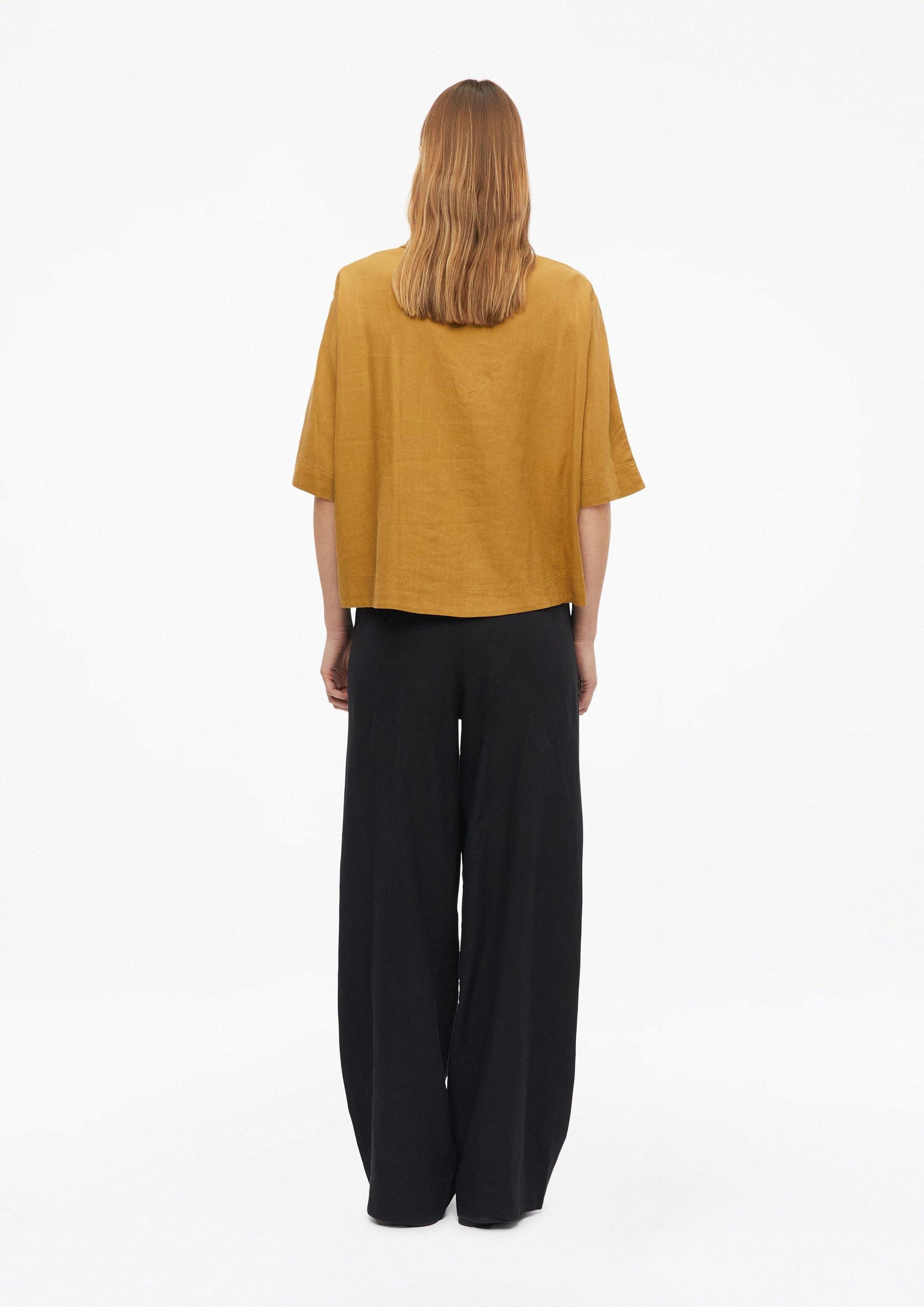 s.Oliver Kurzarmbluse Bluse Kurzarm-Bluse aus Leinenmix