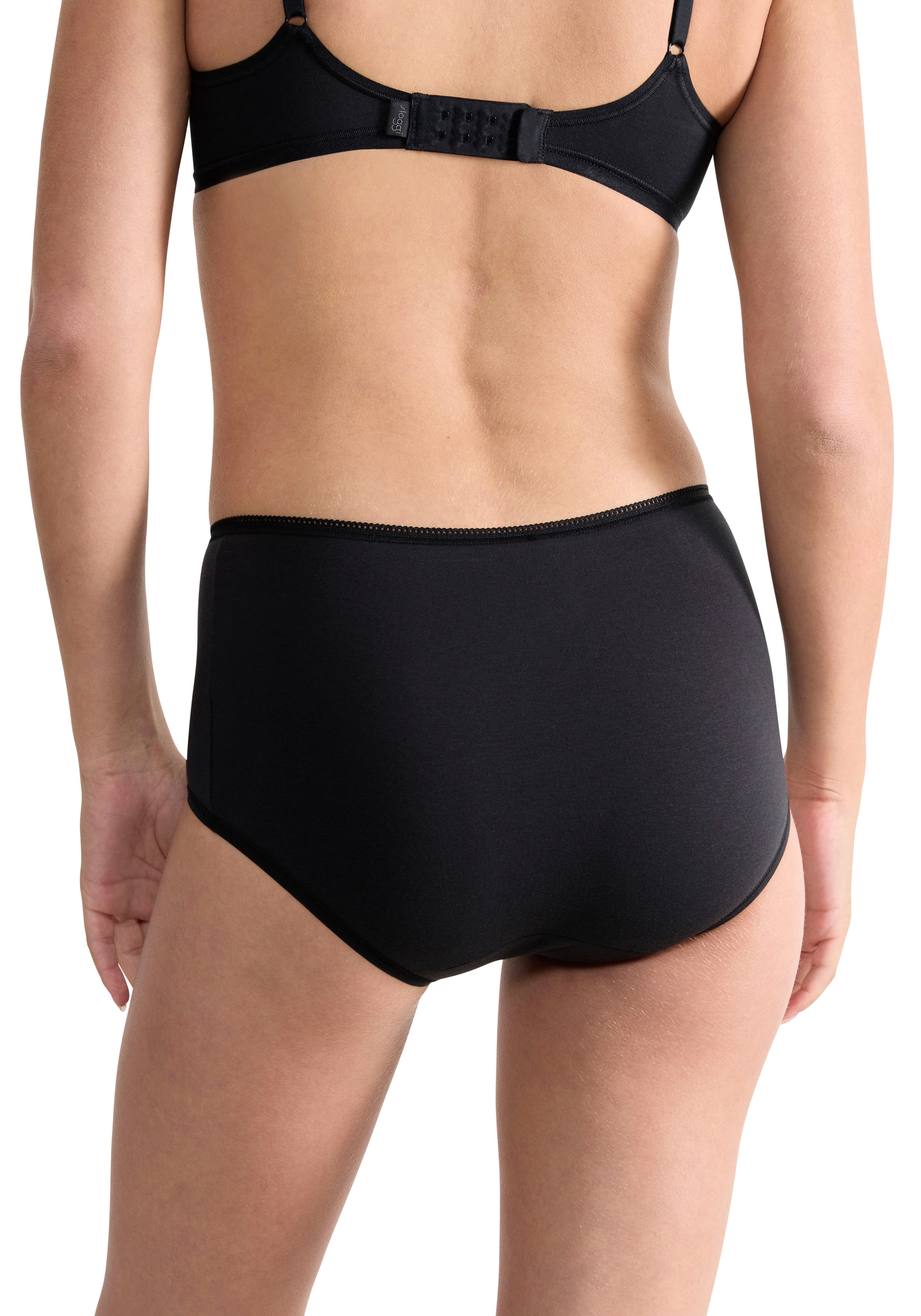 sloggi Maxislip 24/7 Cotton (3er Pack) höher geschnittene Passform, elastisch, Spitze, blickdicht, weich